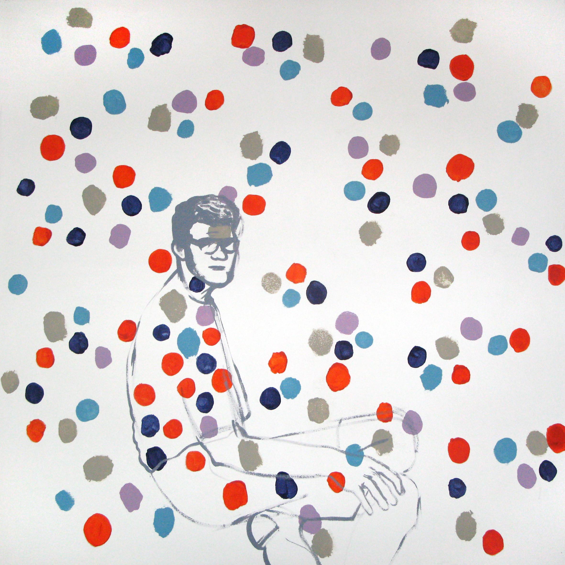 Anna Ładecka Figurative Painting – The Boy Kuba -  Modern, Contemporary Portrait Painting, Pop Art, Joyful