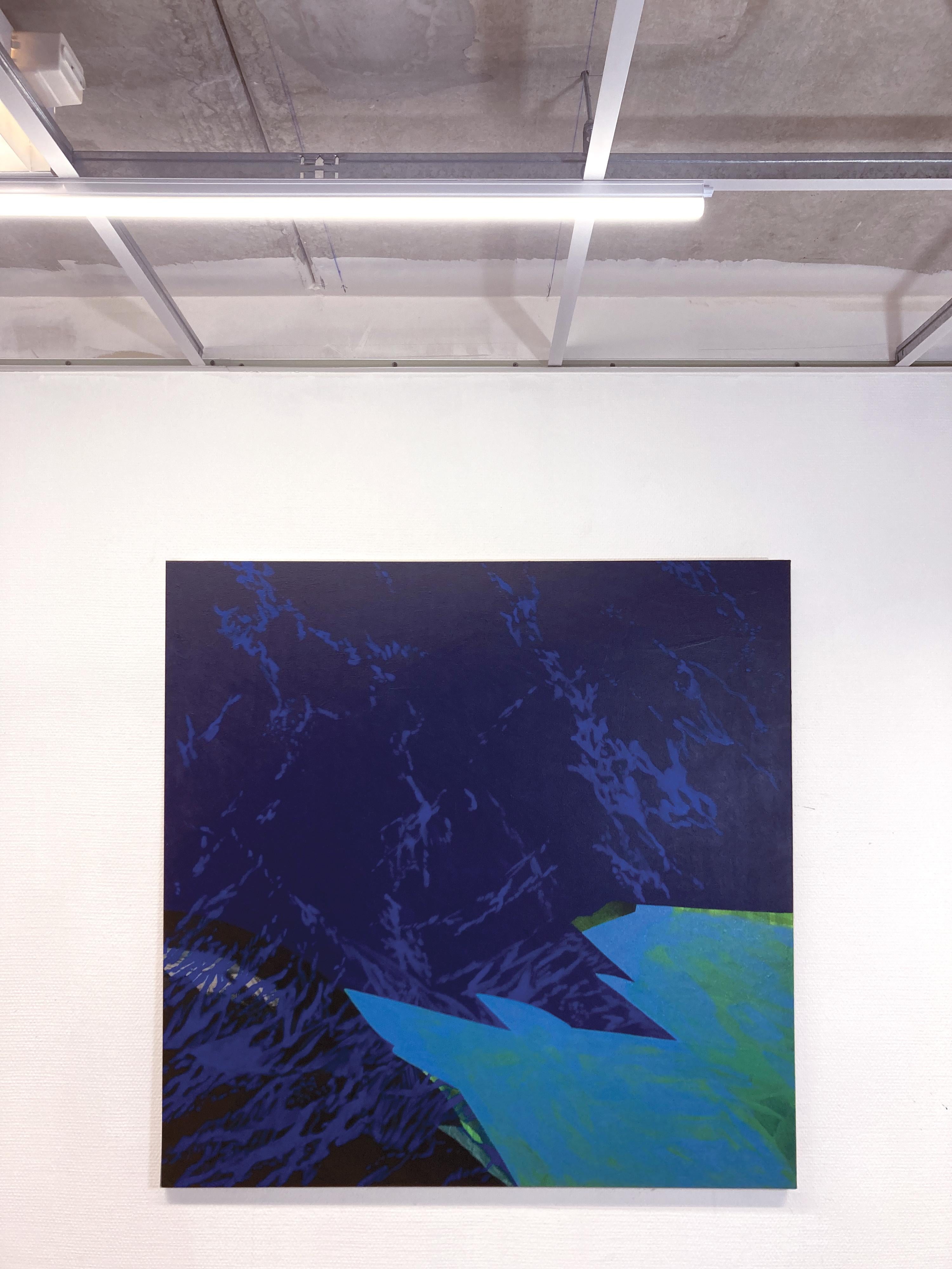 Le lac -  Paysage contemporain, peinture moderne de montagnes en vente 2