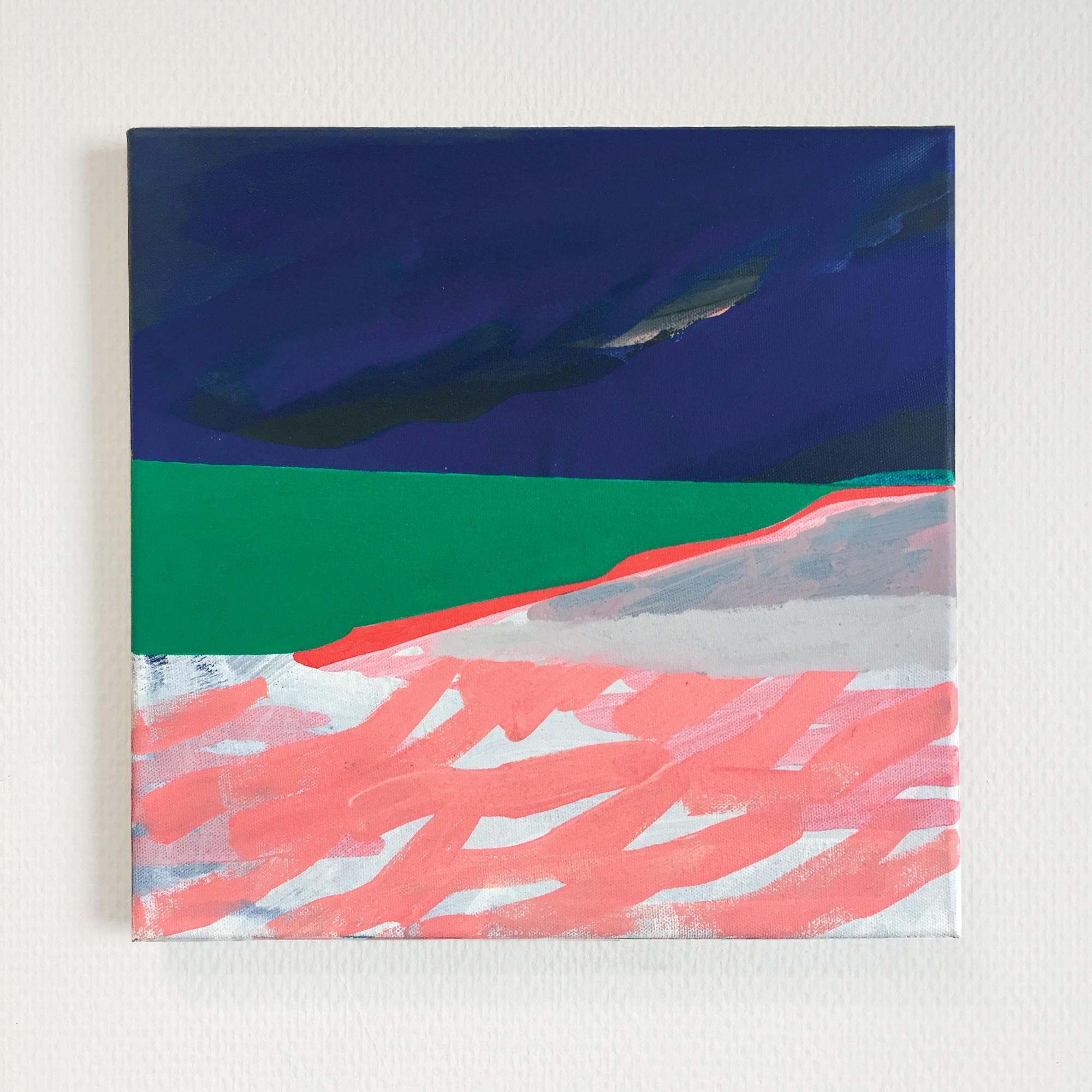 Sans titre 01 -  Peinture contemporaine de paysage, de lac moderne et de nature - Painting de Anna Ładecka