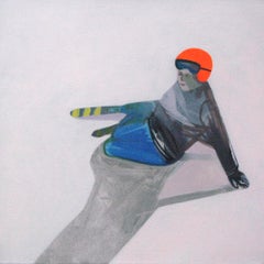 Untitled ( Ski Racer ) - Modern Contemporary Figurative Landscape Painting 