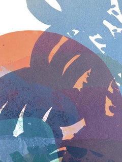 BRUSHWOOD - Modern Plants Unique Screen Printing 1/1 , Joyful, Colorful