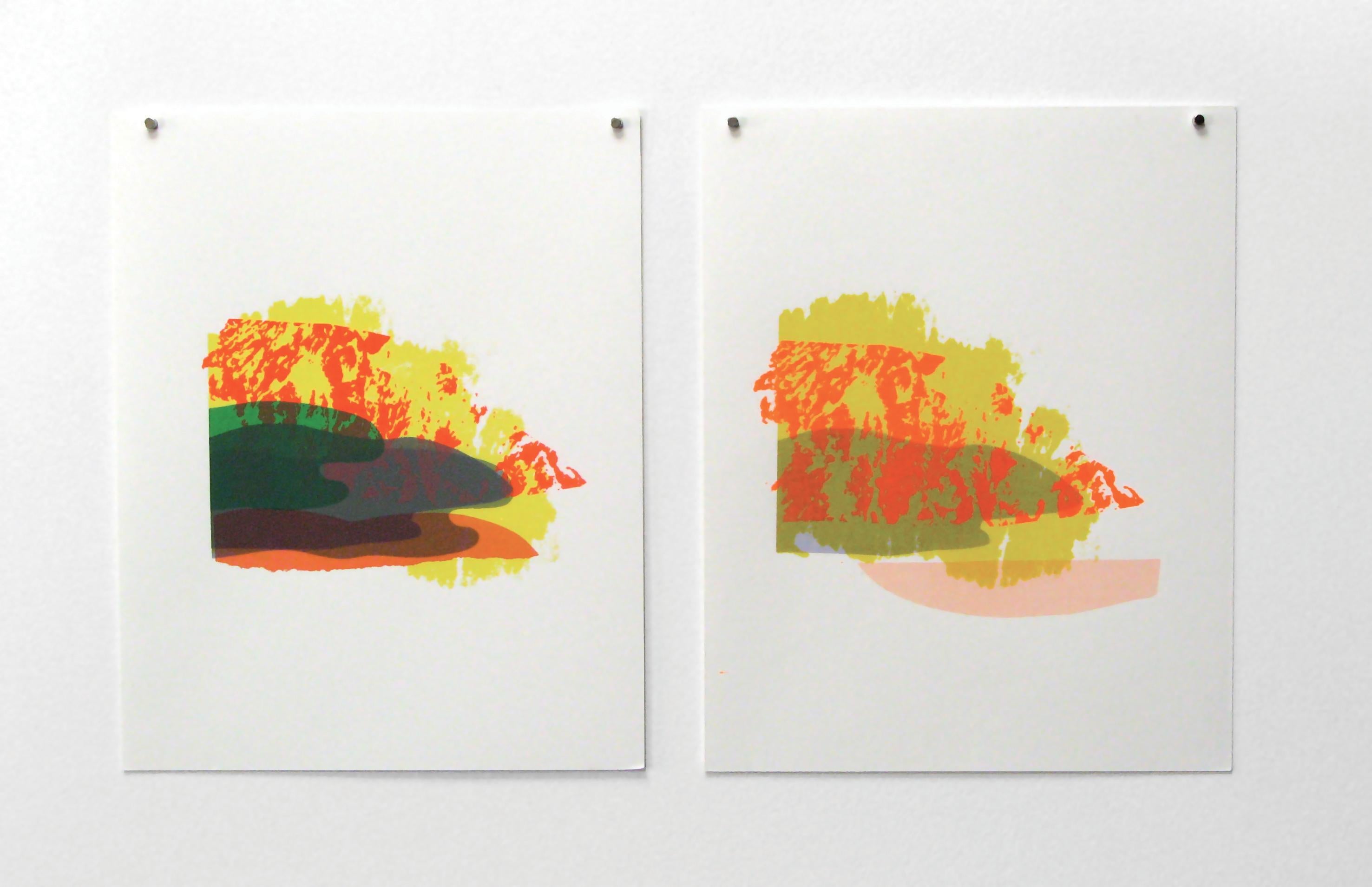 CREEK 1 - Serigrafía de paisaje acuático moderno, alegre y colorido. Edita. 2/6 - Print Contemporáneo de Anna Ładecka