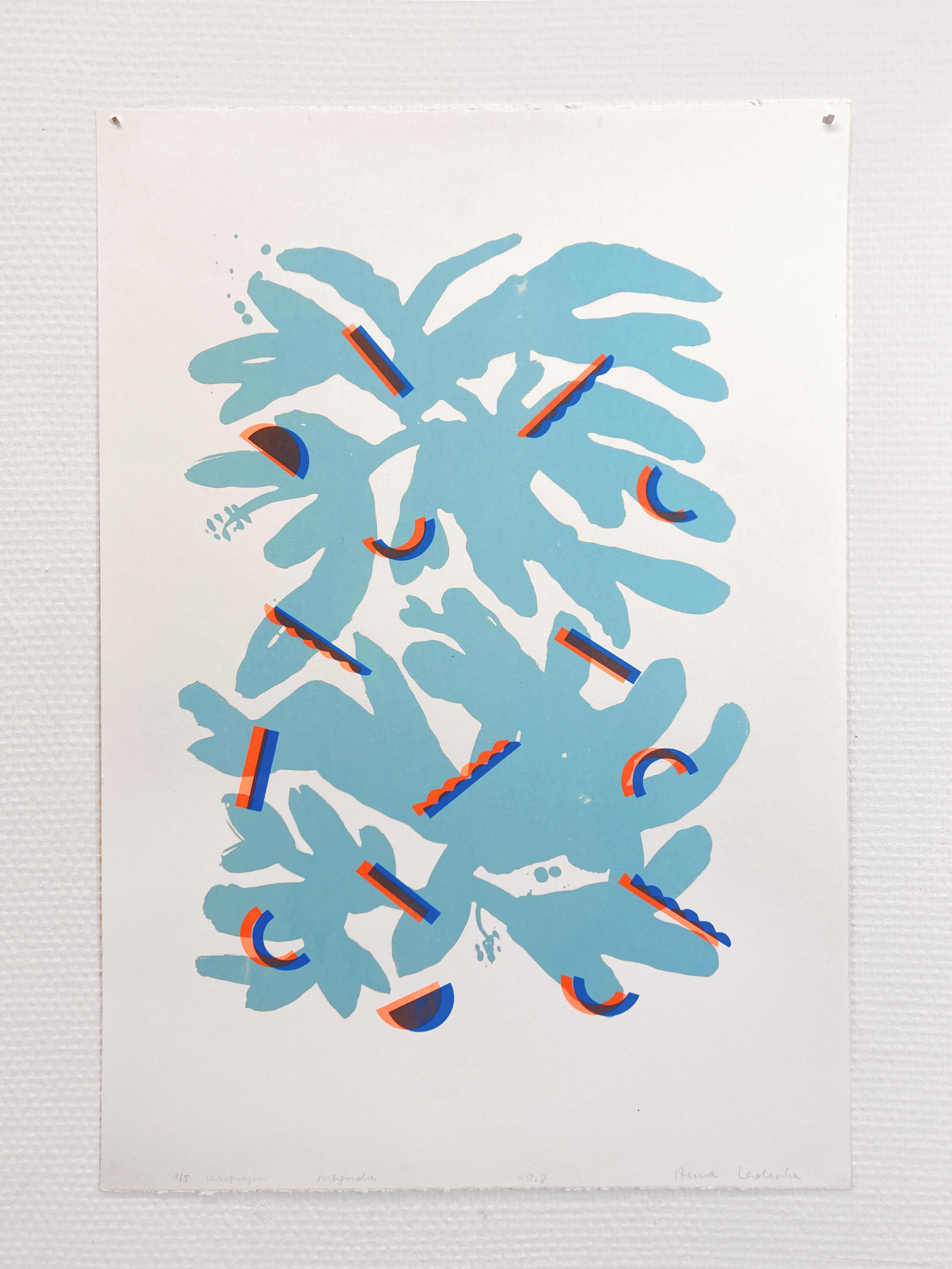 DIVIN PART  - Sérigraphie de plantes moderne 1/5, joyeuse et colorée - Print de Anna Ładecka