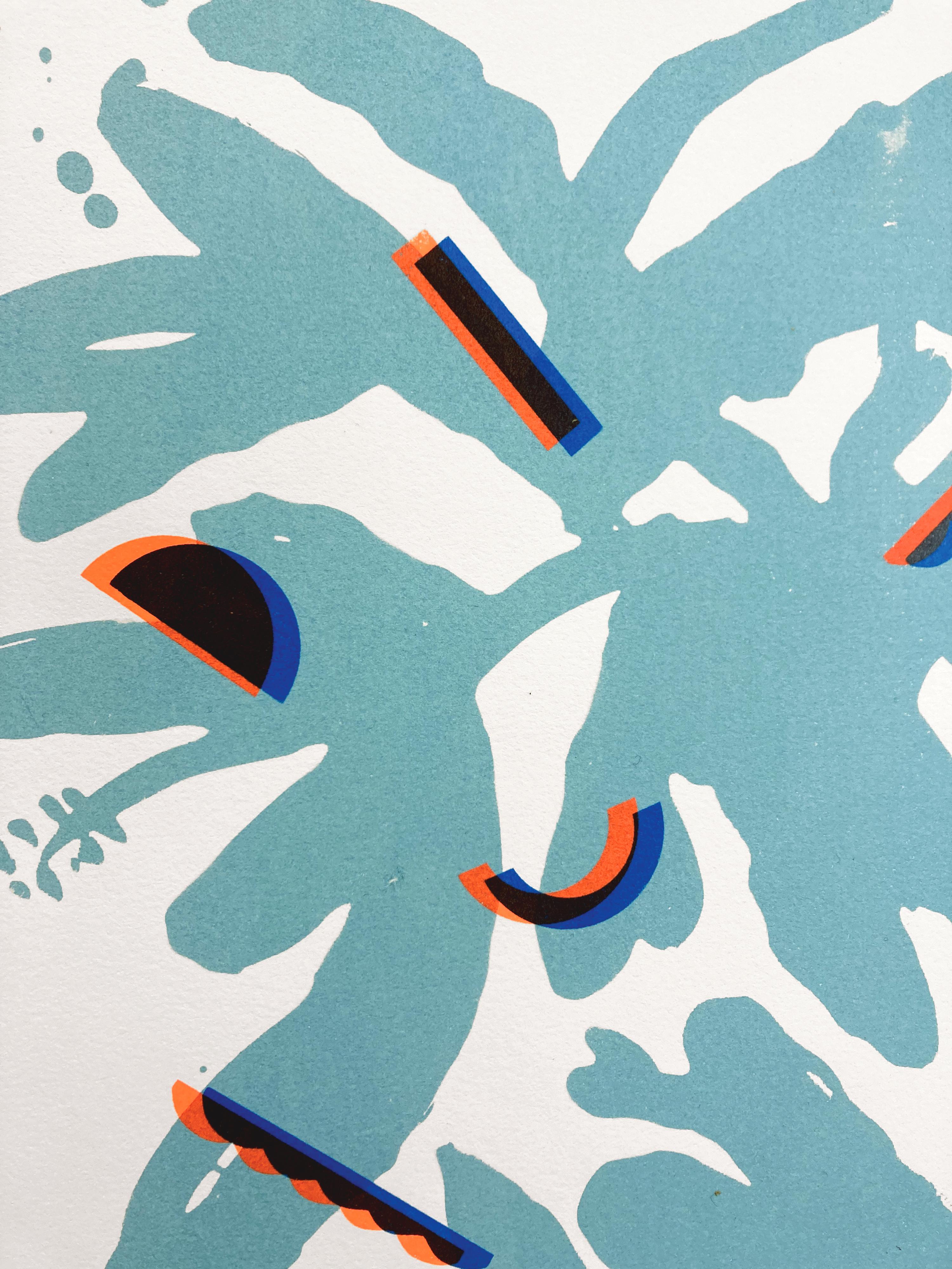 DIVIN PART  - Sérigraphie de plantes moderne 1/5, joyeuse et colorée - Contemporain Print par Anna Ładecka