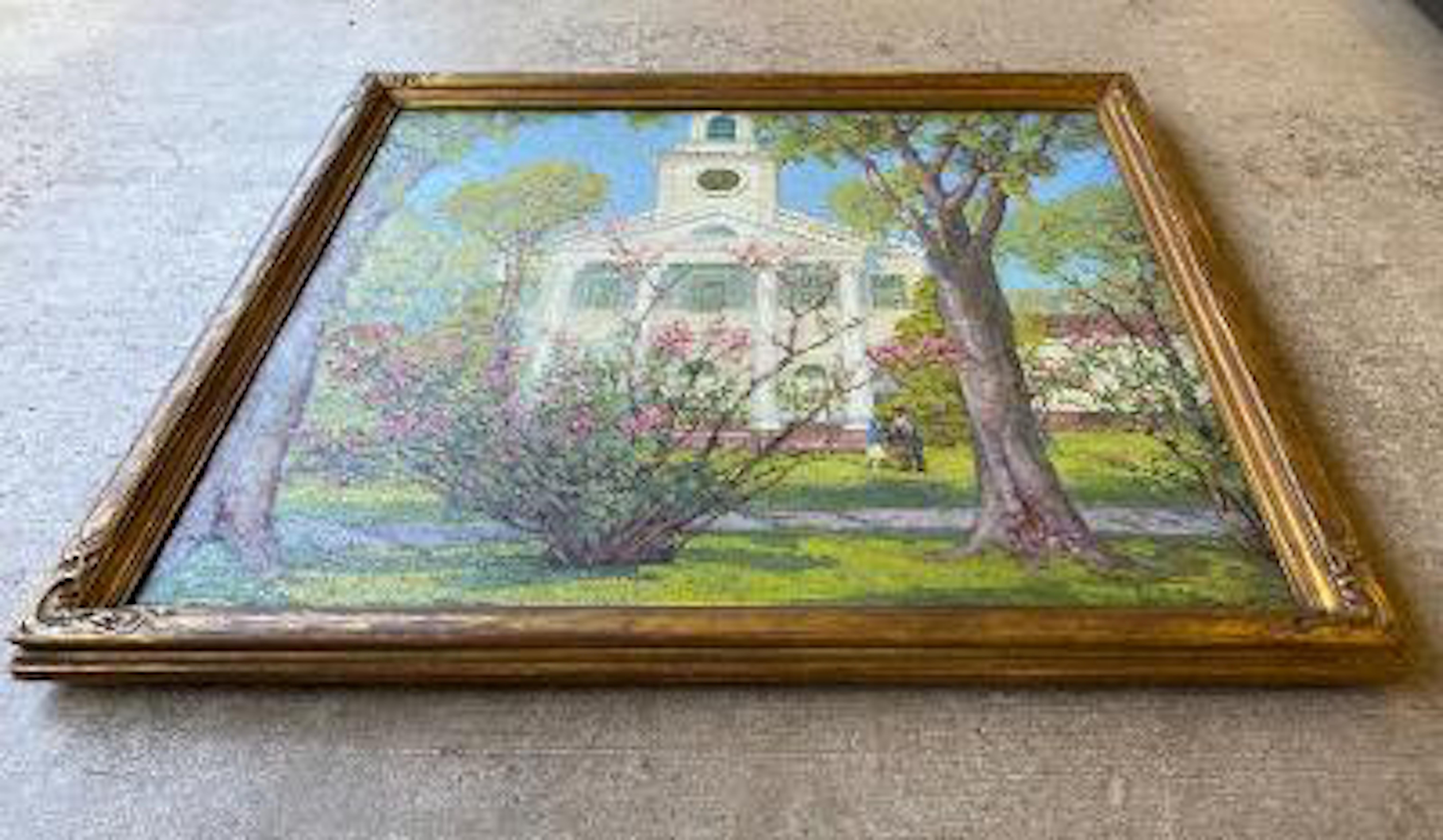 Anna Lee Stacey Original Painting of Old Lyme Congregational Church Connecticut  1