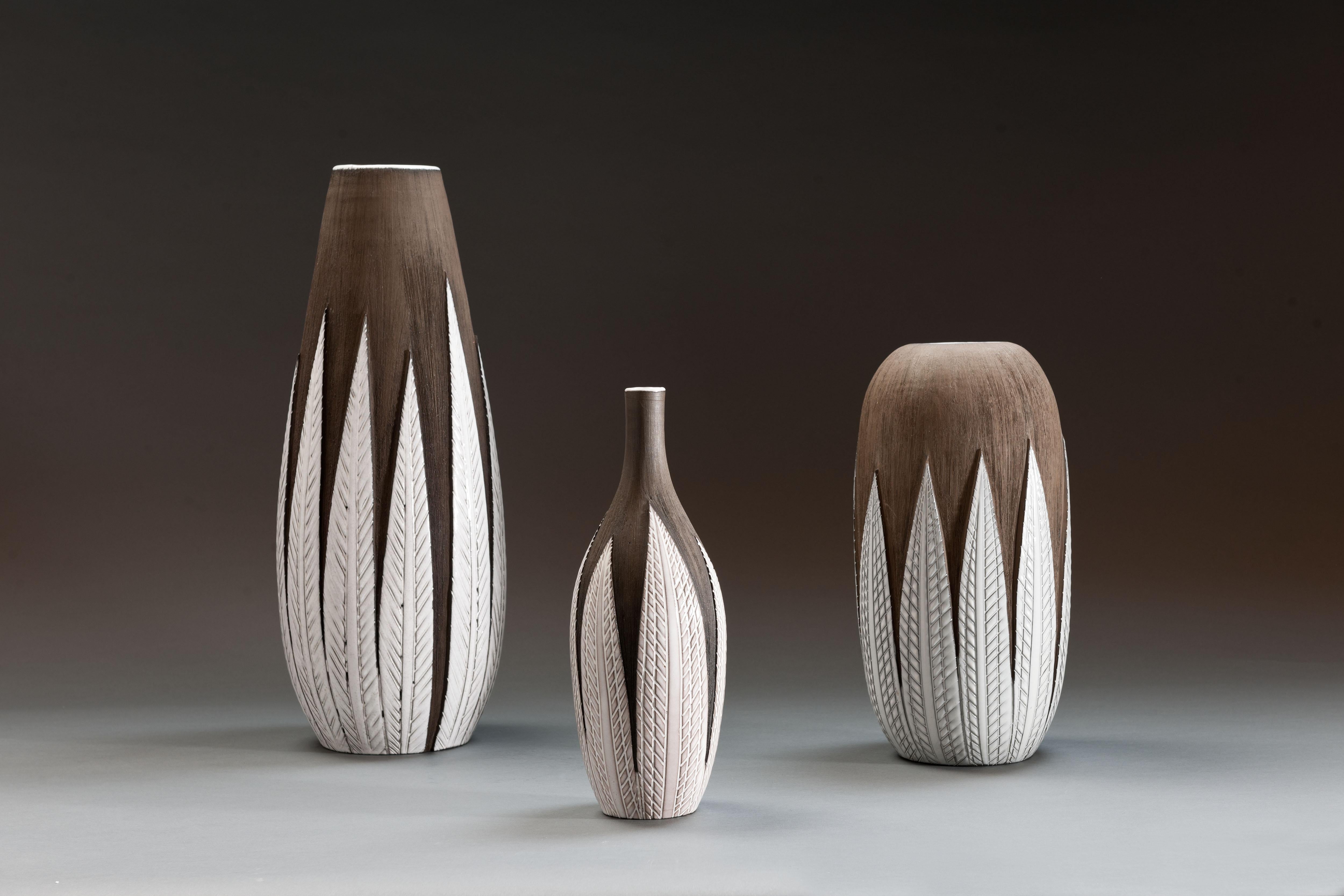 Anna-Lisa Thomson Ceramic 'Paprika' Vases (3) by Upsala Ekeby For Sale 9