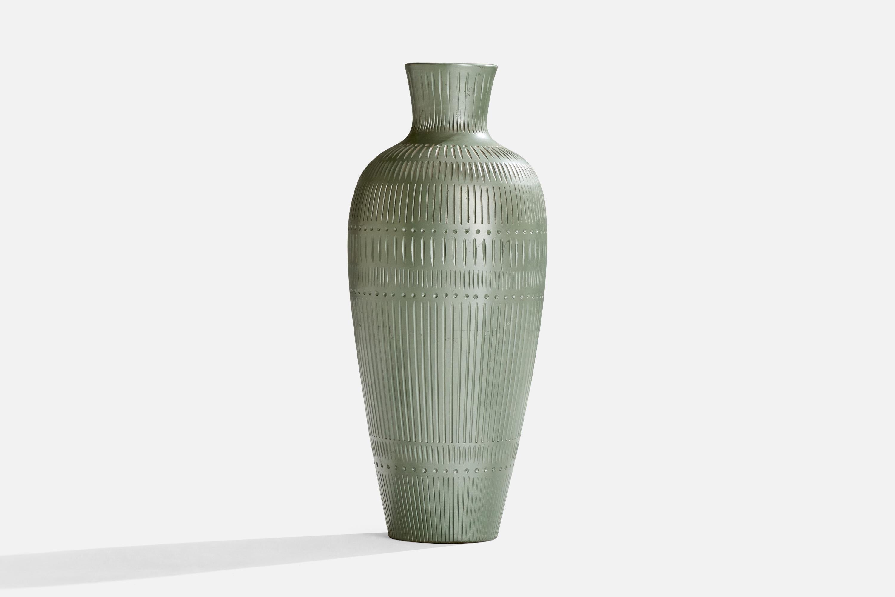 Scandinavian Modern Anna-Lisa Thomson, Floor Vase, Earthenware, Sweden, 1940s For Sale