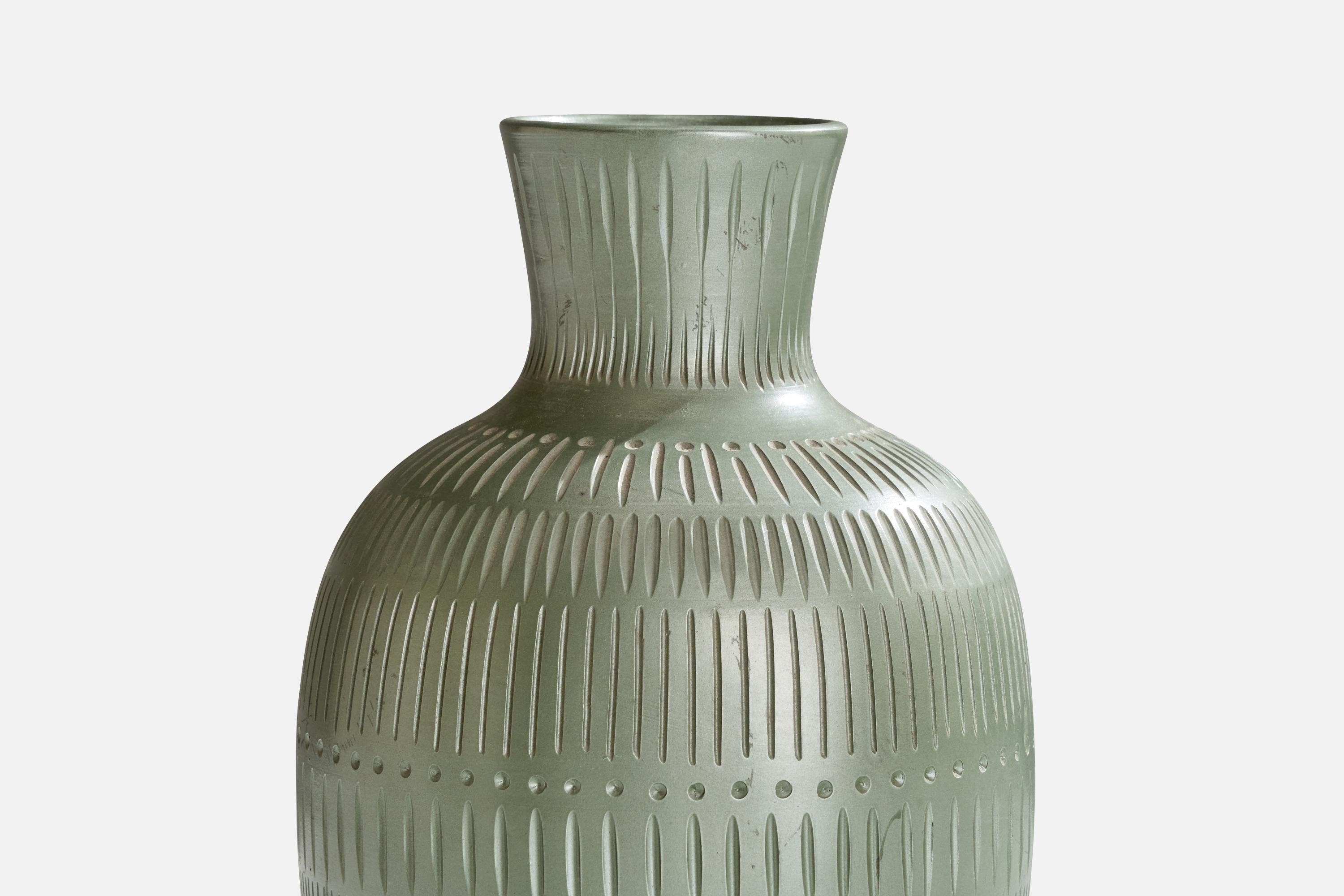 Mid-20th Century Anna-Lisa Thomson, Floor Vase, Earthenware, Sweden, 1940s For Sale