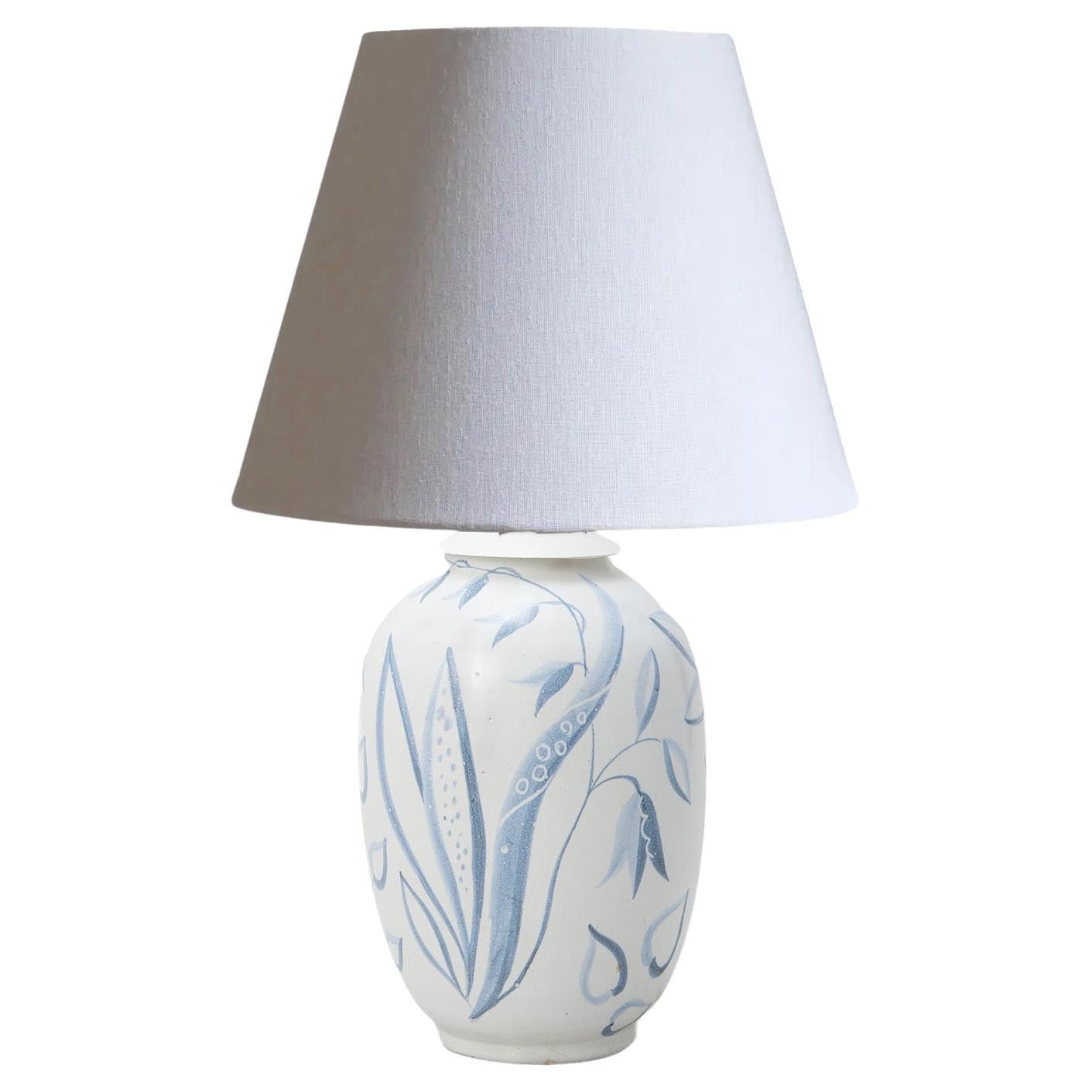 Anna-Lisa Thomson Flora Tischlampe für Upsala Ekeby, Schweden, ca. 1940-50er Jahre