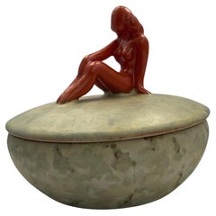 Anna-Lisa Thomson für Upsala Ekeby, Keramikschüssel mit Deckel, Schweden 1930er Jahre