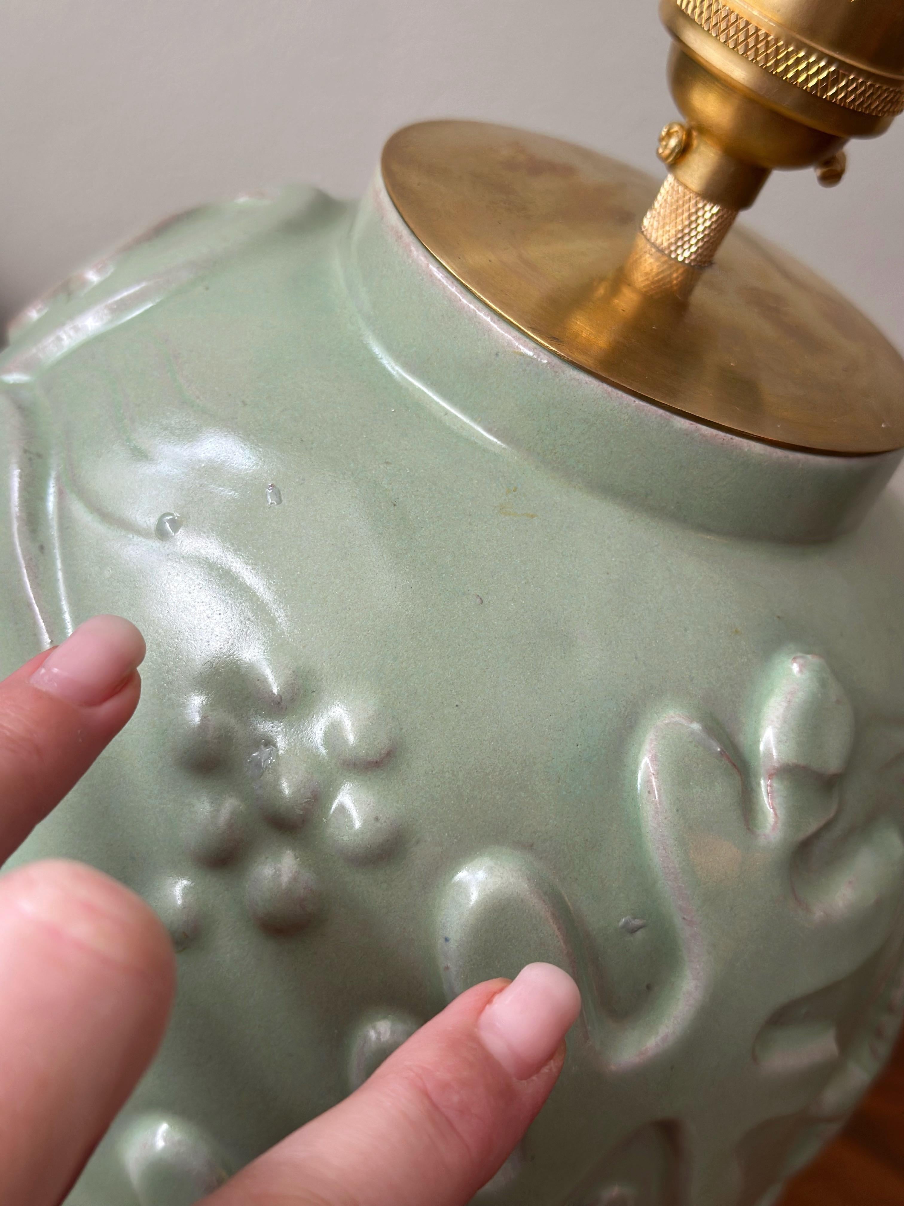 Lampada da tavolo in ceramica smaltata di Anna-Lisa Thomson di Upsala Ekeby, Svezia, anni '40. in vendita 6