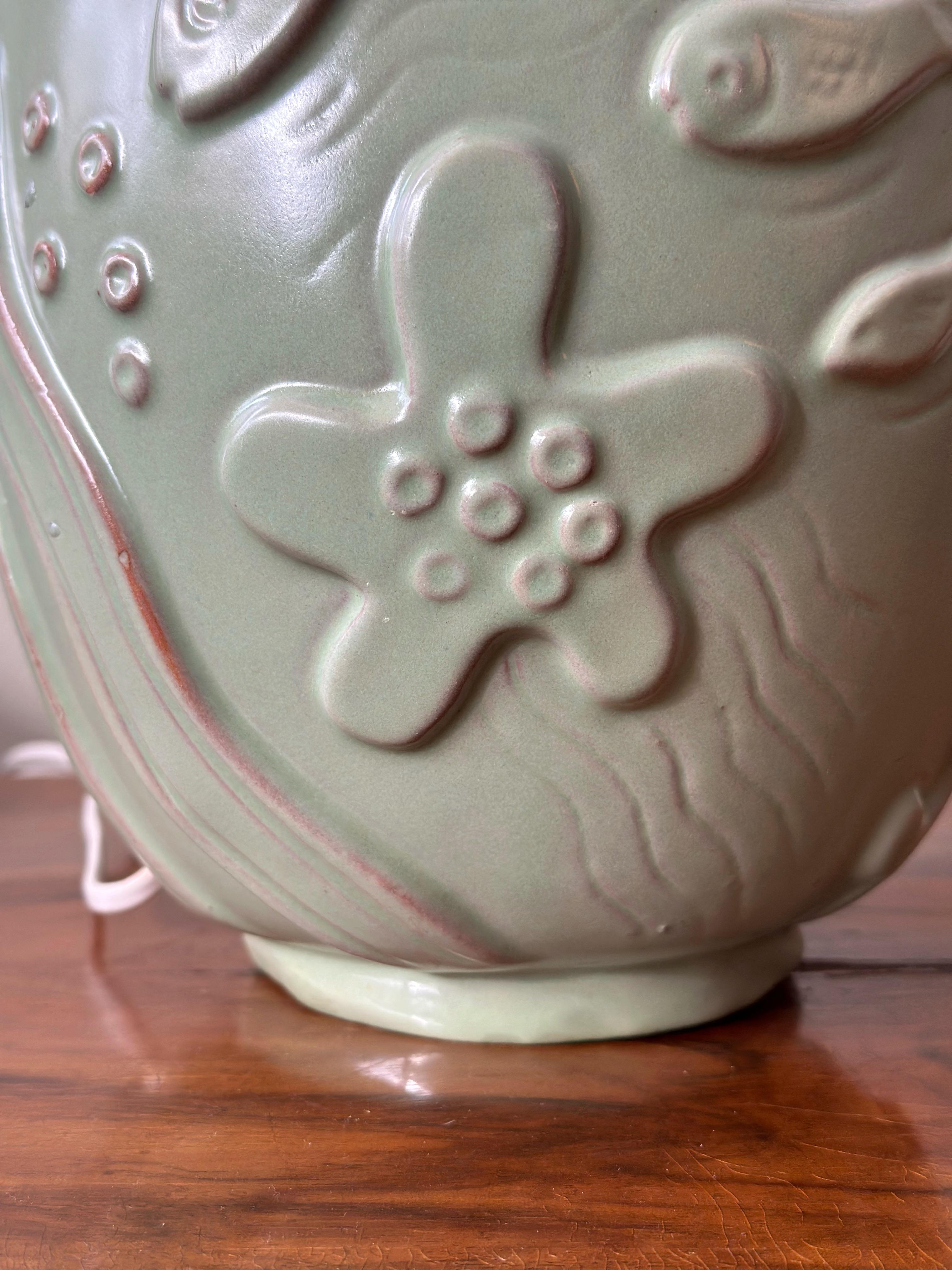 Lampada da tavolo in ceramica smaltata di Anna-Lisa Thomson di Upsala Ekeby, Svezia, anni '40. in vendita 7