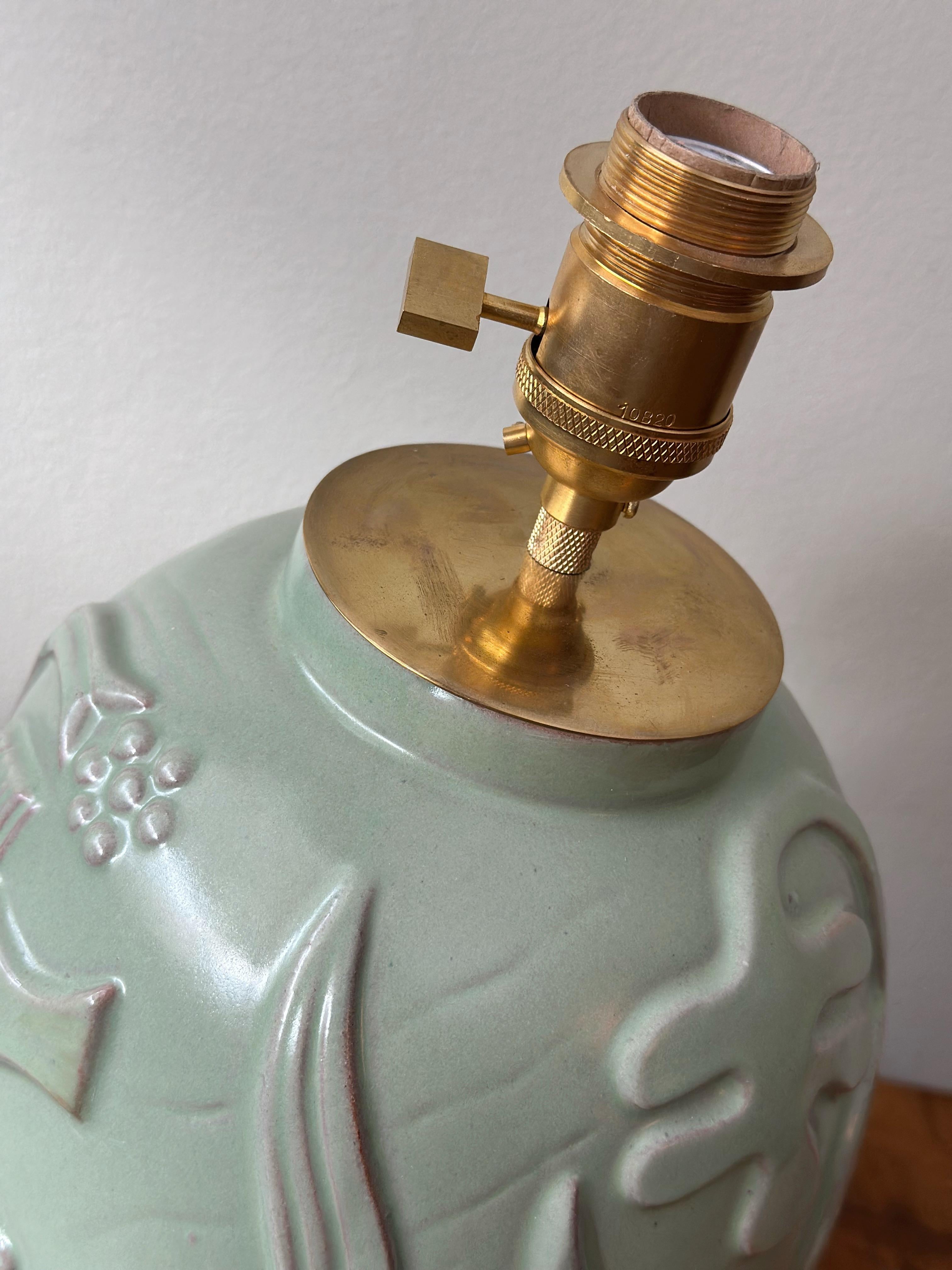 Lampada da tavolo in ceramica smaltata di Anna-Lisa Thomson di Upsala Ekeby, Svezia, anni '40. in vendita 8
