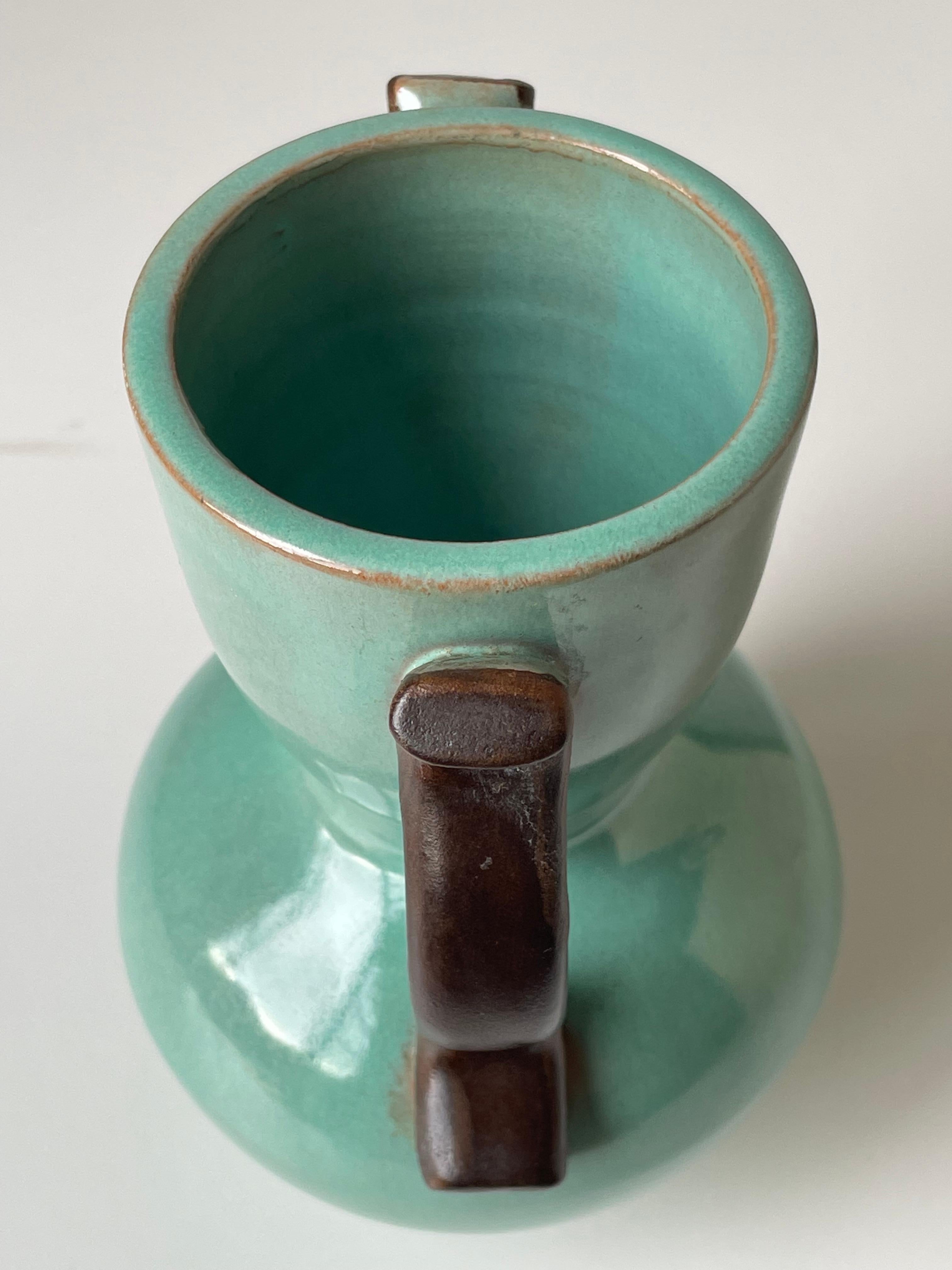 Anna-Lisa Thomson 1940s Green Ceramic Vase, Upsala Ekeby, Sweden For Sale 4