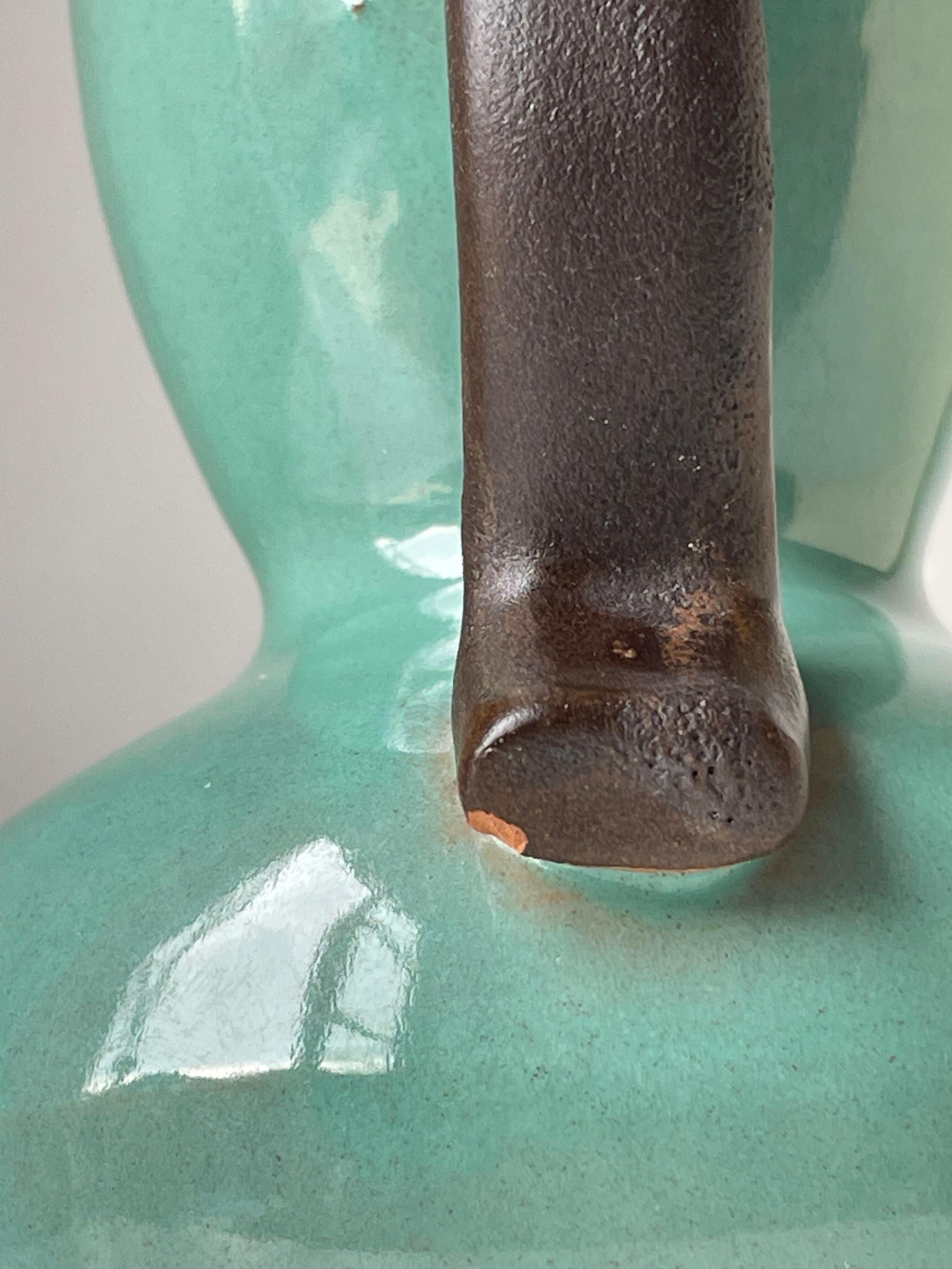 Vase en céramique verte Anna-Lisa Thomson des années 1940, Upsala Ekeby, Suède en vente 1