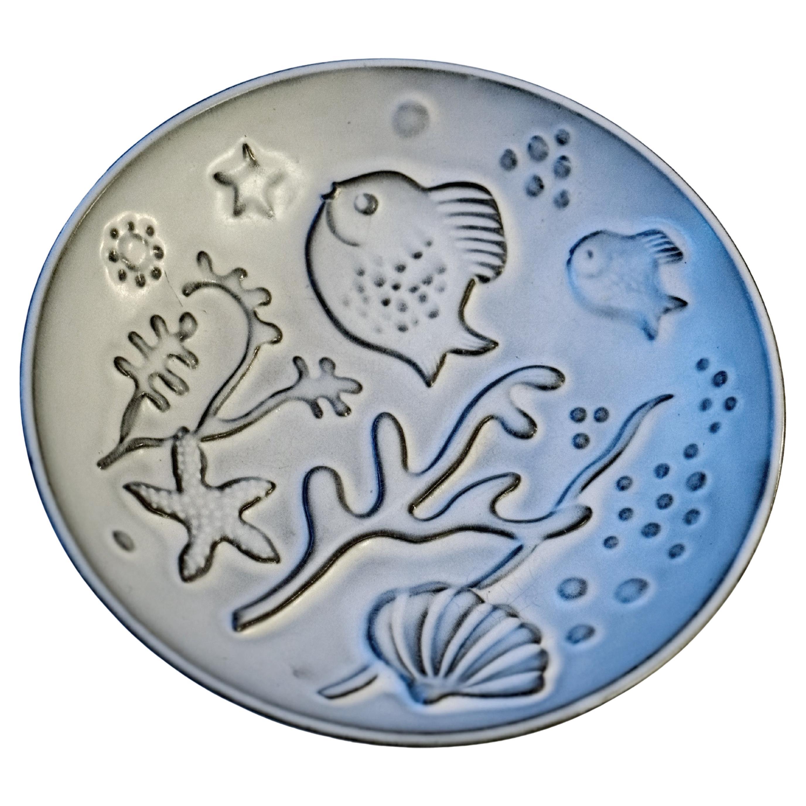 Anna-Lisa Thomson Large White Bowl
Under the Sea
for Ekeby. Swedish 1940s.