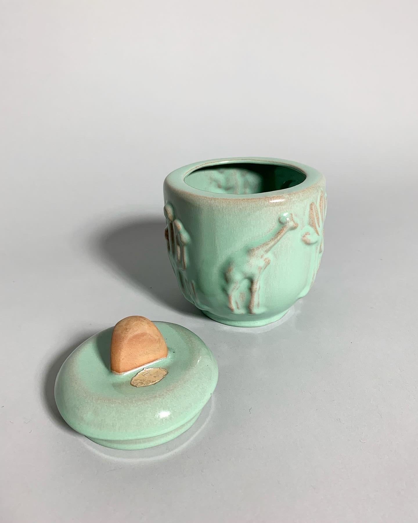 Hand-Crafted Anna Lisa Thomson Lidded Ceramic Jar Upsala Ekeby, Sweden, 1940s