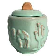 Anna Lisa Thomson Lidded Ceramic Jar Upsala Ekeby, Sweden, 1940s