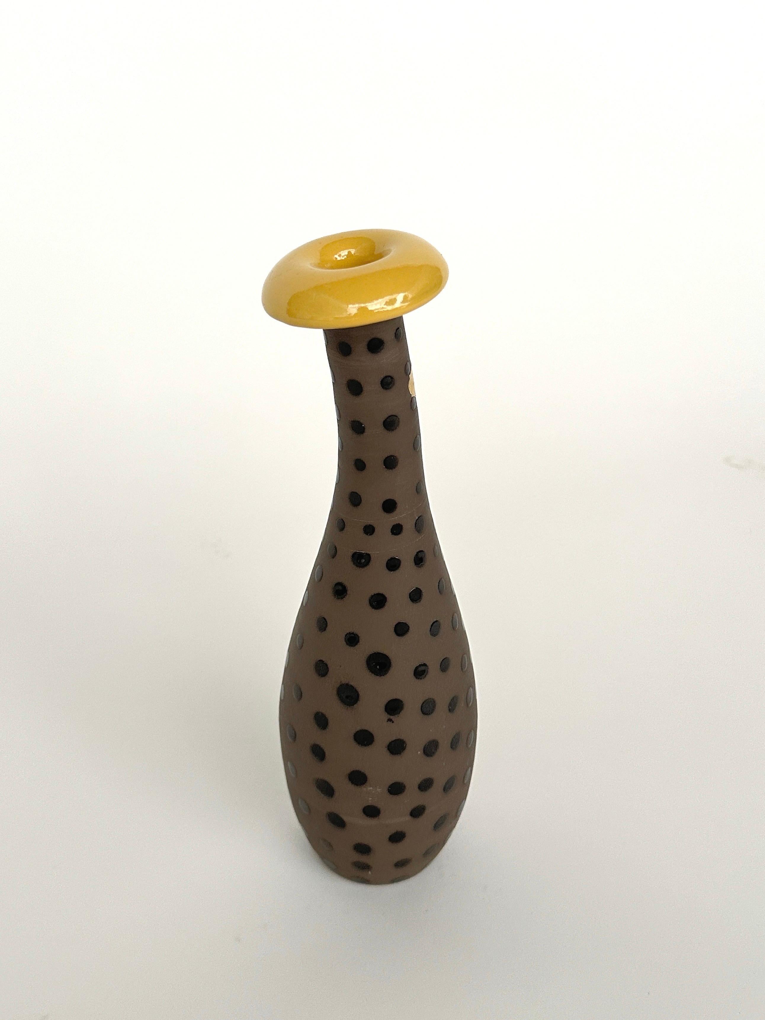 Swedish Anna Lisa Thomson Marina Vase Upsala Ekeby Anemone 1950s Polka Dots For Sale