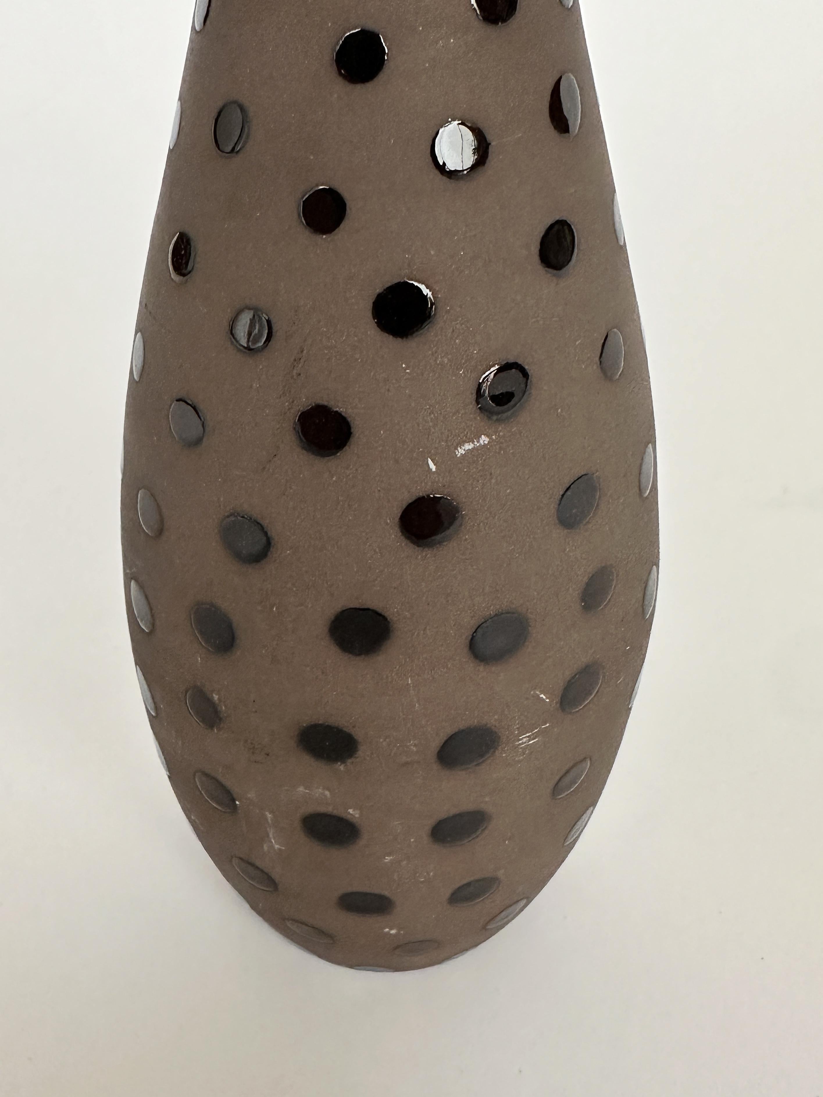 Mid-20th Century Anna Lisa Thomson Marina Vase Upsala Ekeby Anemone 1950s Polka Dots For Sale
