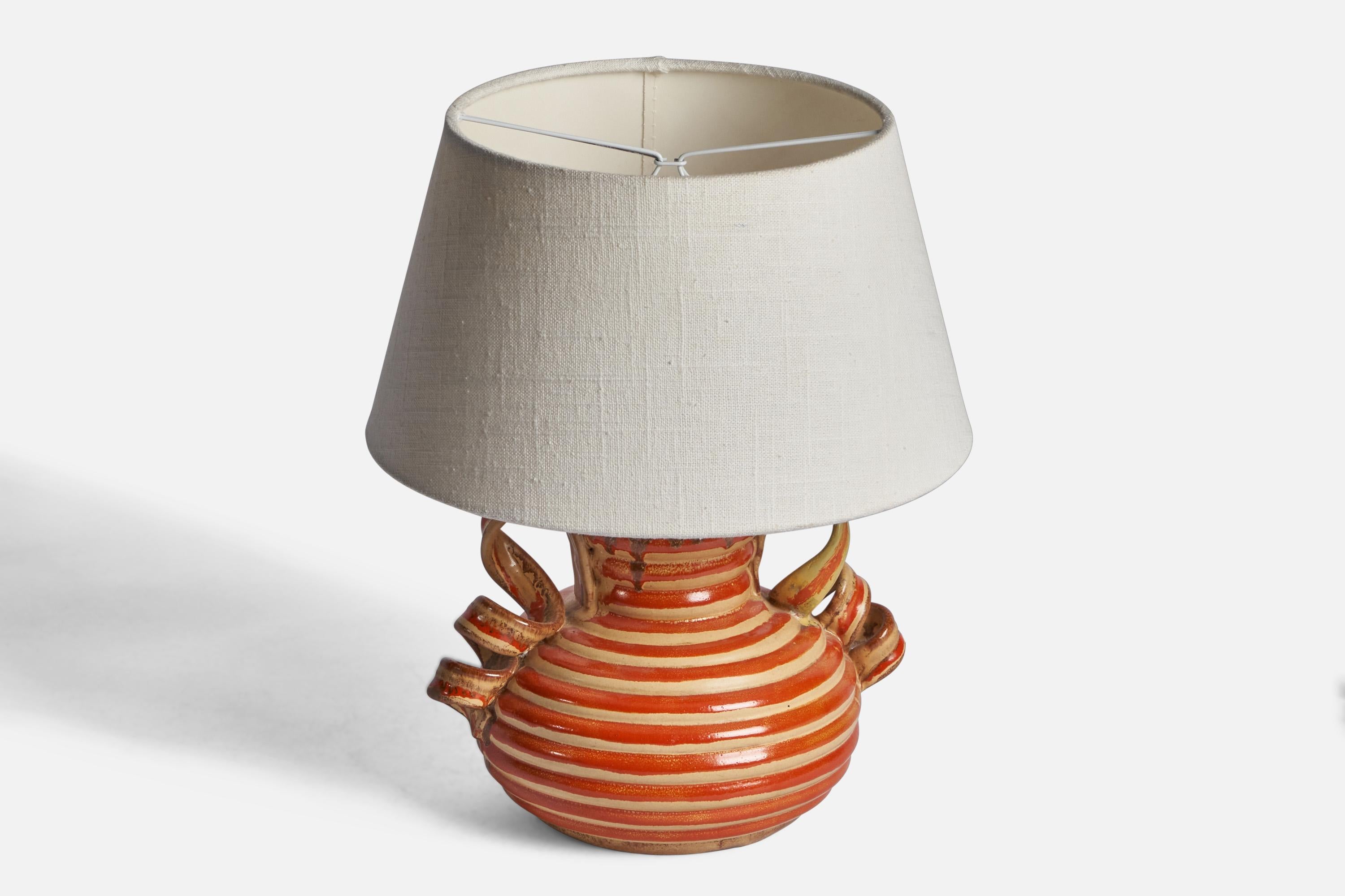 Mid-20th Century Anna-Lisa Thomson, Table Lamp, Earthenware, Sweden, 1930s For Sale