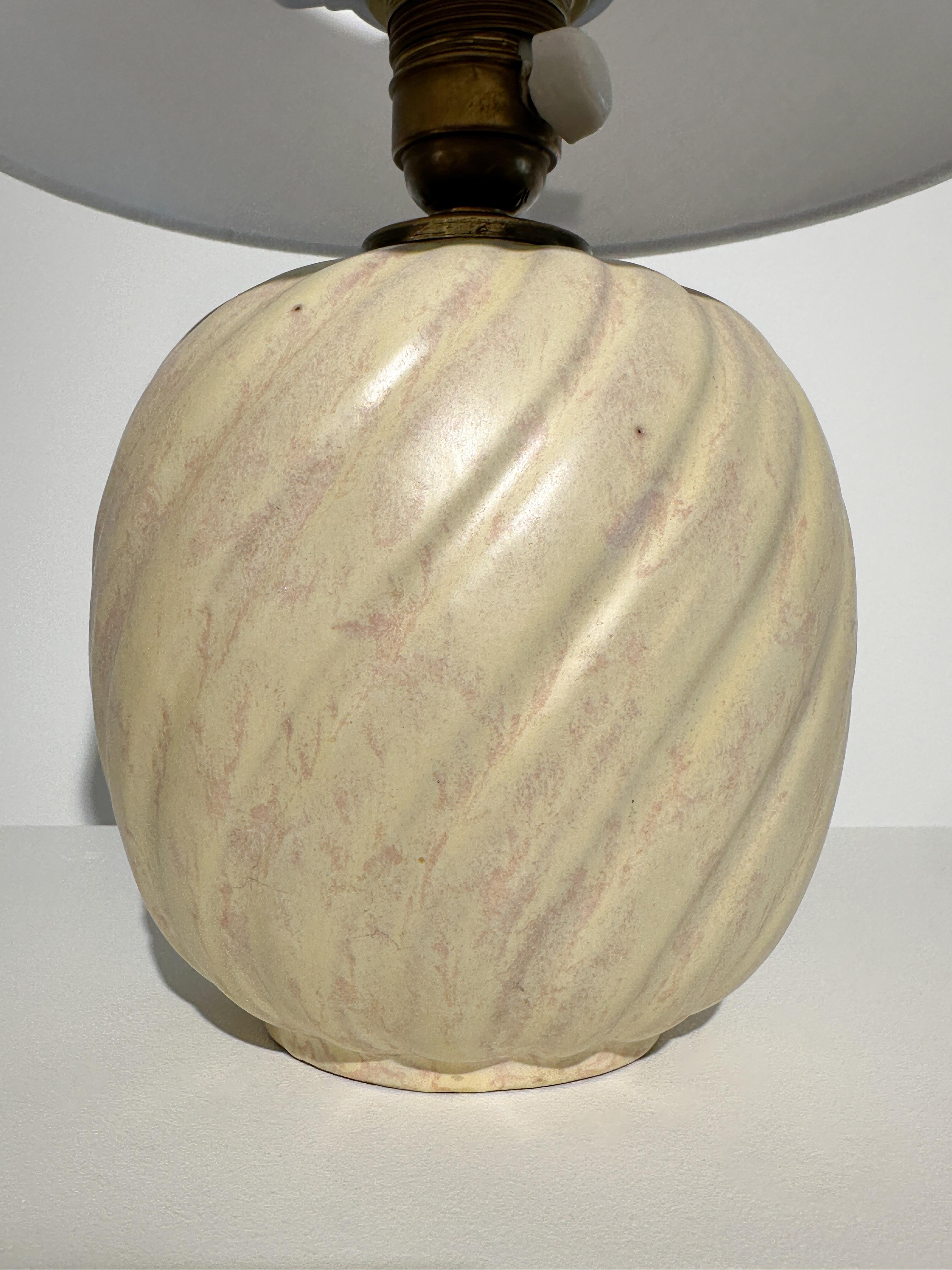 Anna Lisa Thomson Tischlampe Ekeby Keramik Schweden 1930er Jahre Wirbelglasur (Tonware) im Angebot