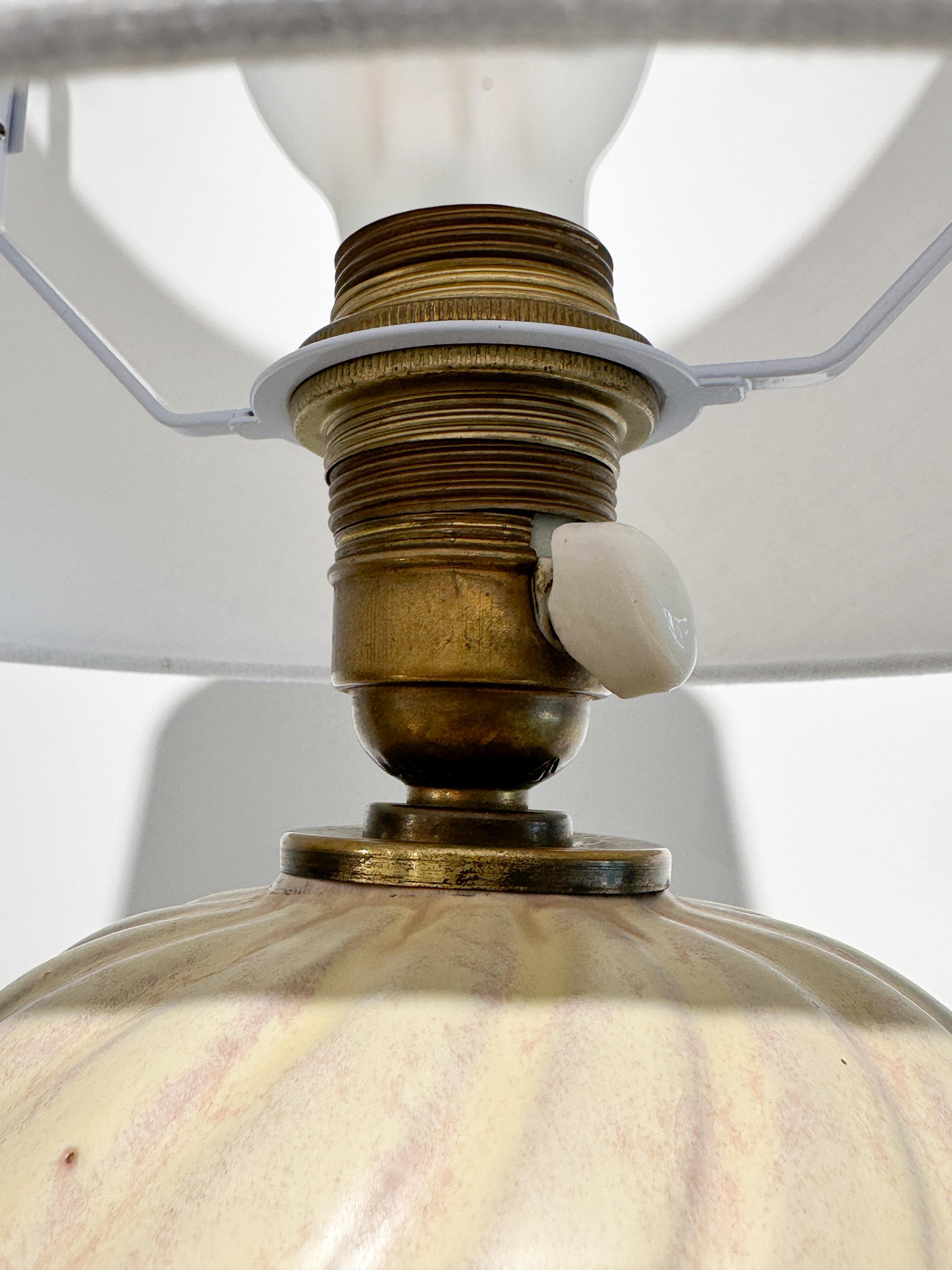 Anna Lisa Thomson Tischlampe Ekeby Keramik Schweden 1930er Jahre Wirbelglasur im Angebot 2