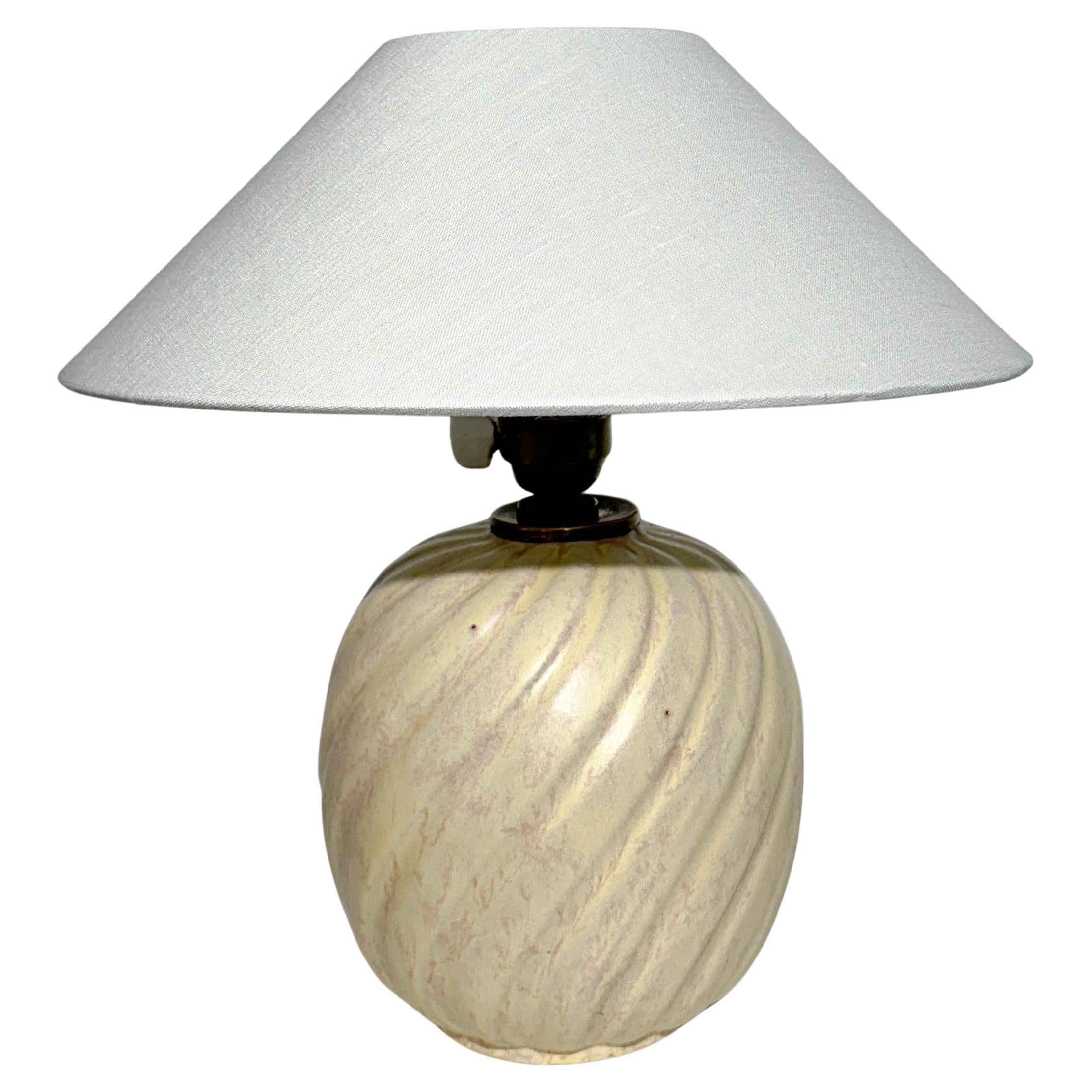Anna Lisa Thomson Tischlampe Ekeby Keramik Schweden 1930er Jahre Wirbelglasur (Skandinavische Moderne) im Angebot