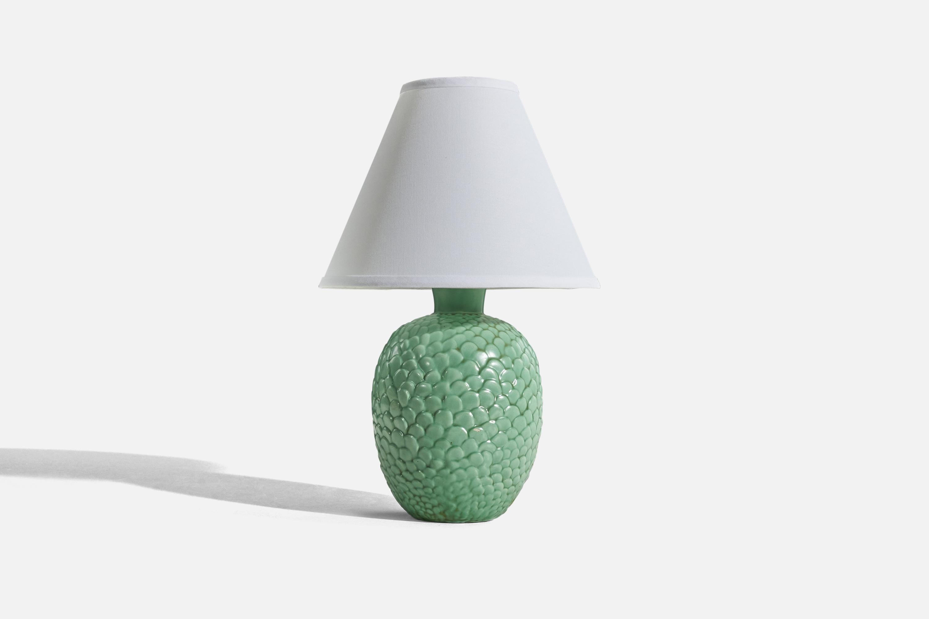 Swedish Anna-Lisa Thomson, Table Lamp, Glazed Ceramic, Gefle, Sweden, 1930s For Sale