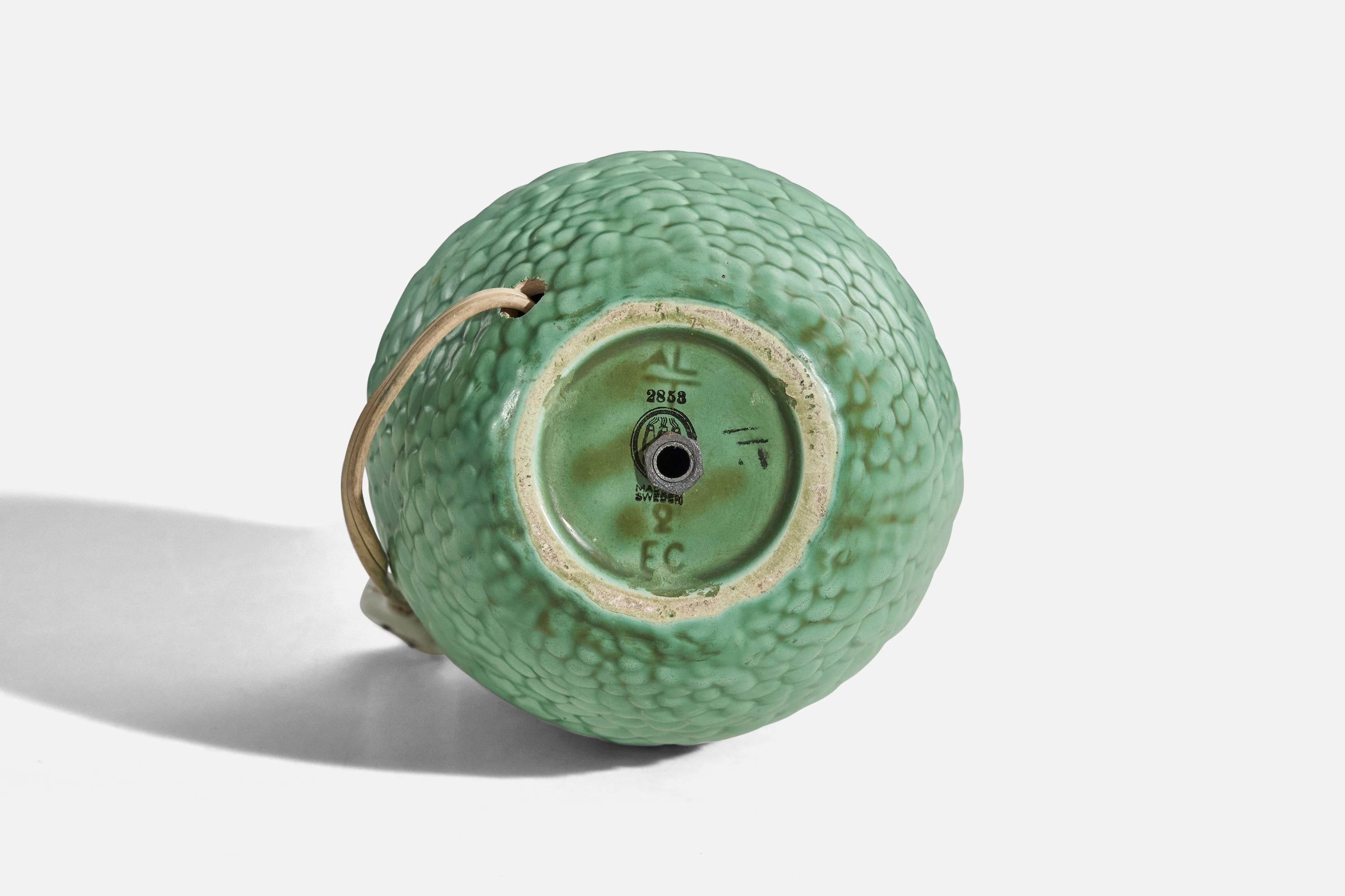 Milieu du XXe siècle Anna-Lisa Thomson, lampe de bureau, céramique émaillée, Gefle, Suède, années 1930 en vente