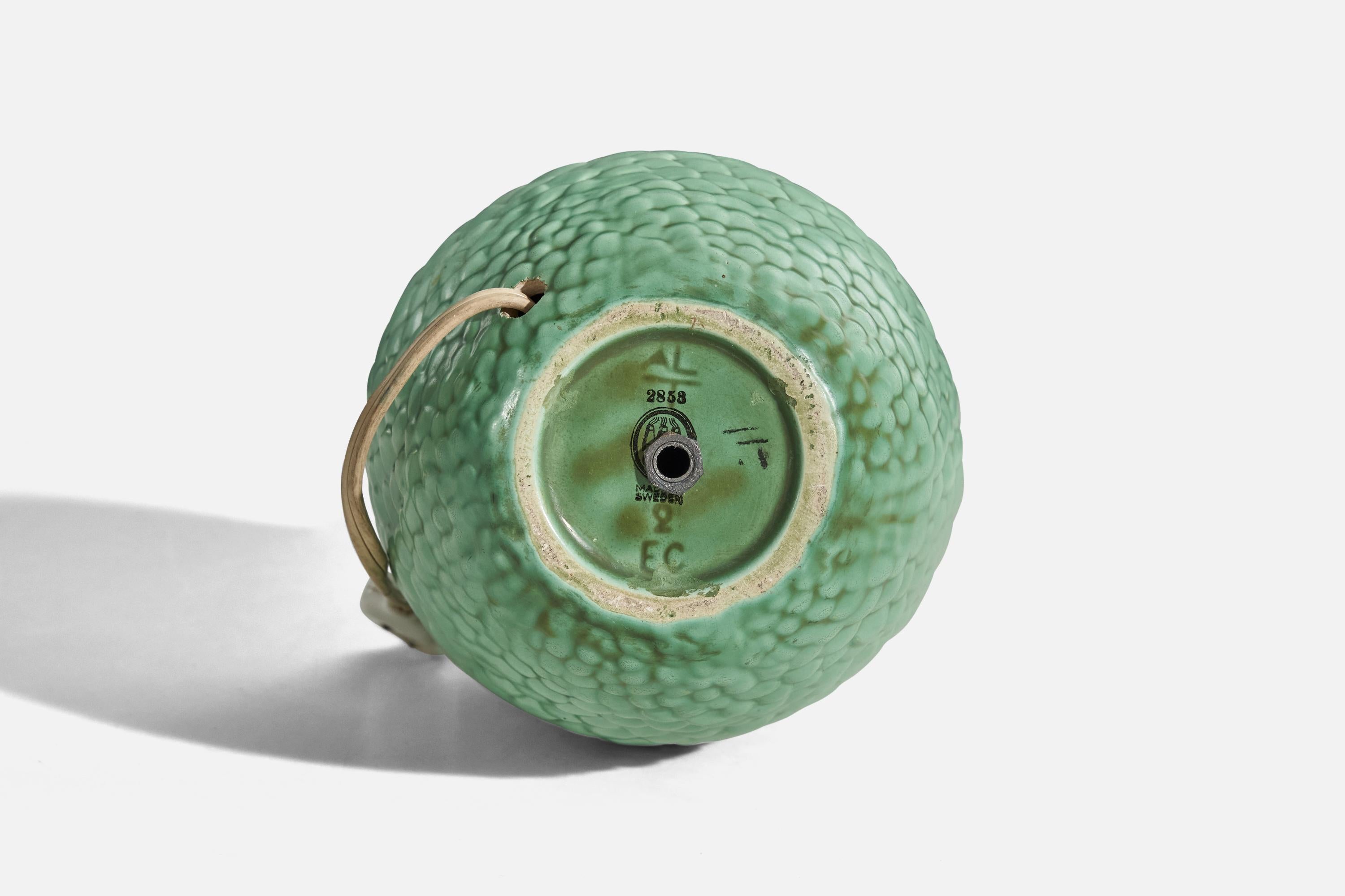 Mid-20th Century Anna-Lisa Thomson, Table Lamp, Glazed Ceramic, Gefle, Sweden, 1930s For Sale