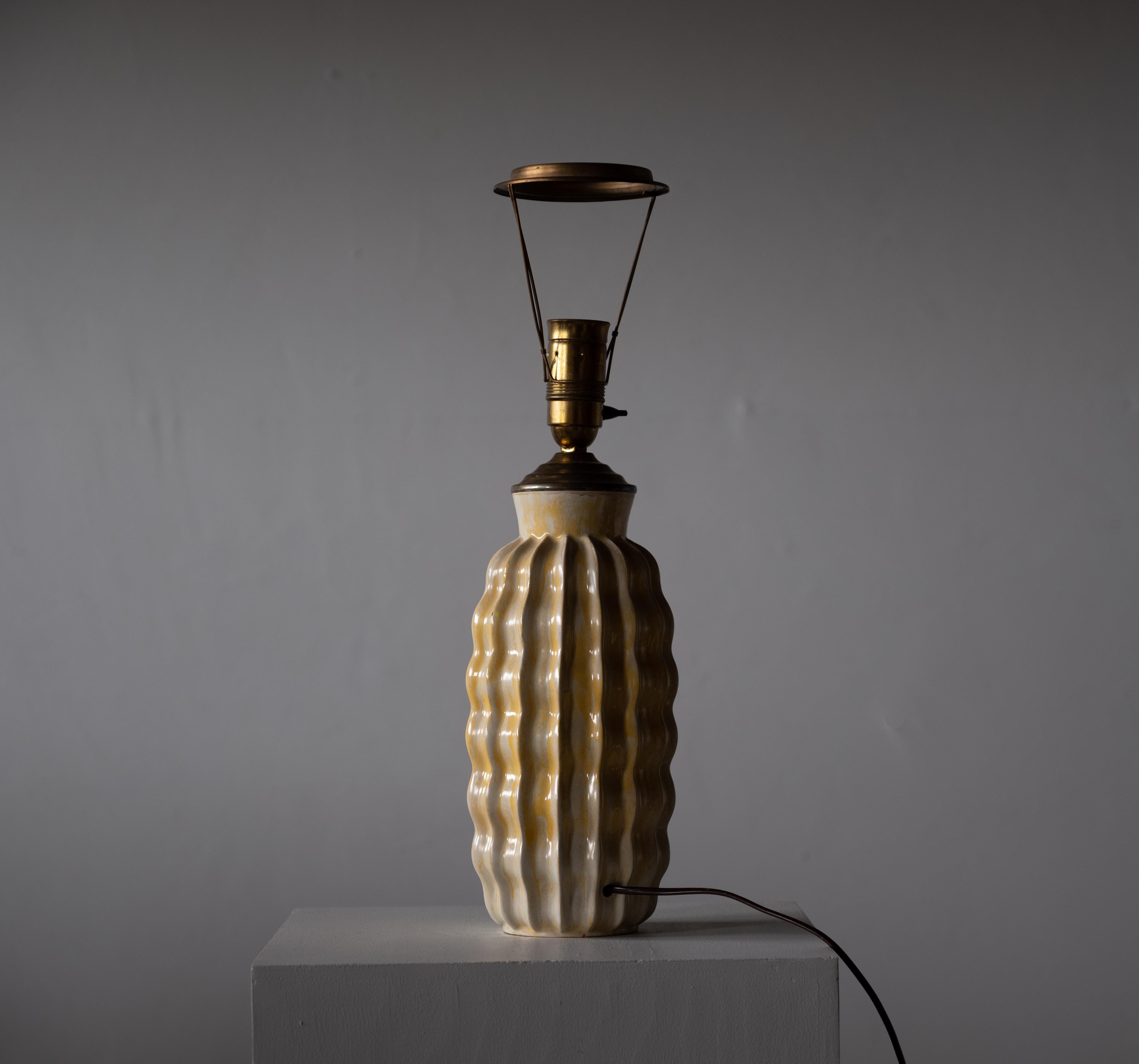 Anna-Lisa Thomson, Table Lamp, Glazed Ceramic, Upsala-Ekeby, Sweden, 1940s 2