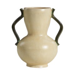 Anna-Lisa Thomson, Vase, Beige-Glazed Earthenware, Upsala-Ekeby Sweden 1940s