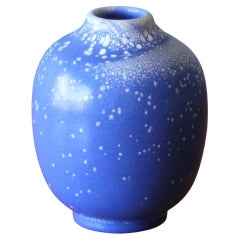 Anna-Lisa Thomson, Vase, Blue Glazed Ceramic, Upsala-Ekeby Sweden 1944