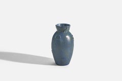 Anna-Lisa Thomson, Vaso, terracotta smaltata blu, Upsala Ekeby, Svezia, anni '40