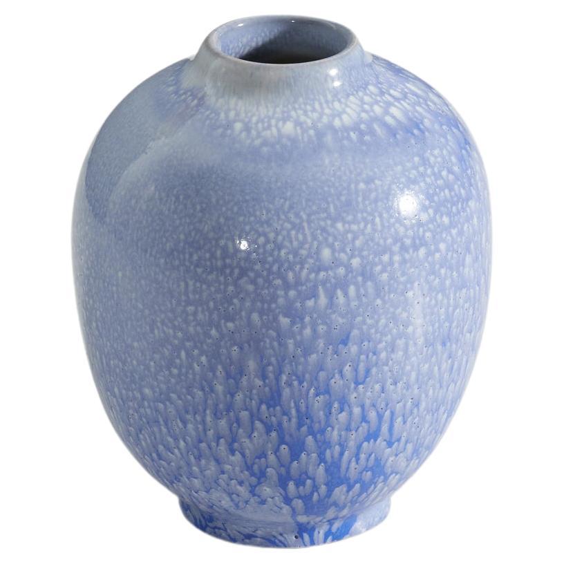 Anna-Lisa Thomson, Vase, Blue-Glazed Earthenware, Upsala-Ekeby Sweden 1940s