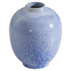 Anna-Lisa Thomson, Vase, Blue-Glazed Earthenware, Upsala-Ekeby Sweden 1940s