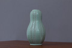 Anna-Lisa Thomson Vase Celadon Glazed Incised Ceramic, Upsala-Ekeby Sweden 1940s