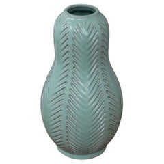 Anna-Lisa Thomson Vase Celadon Glazed Incised Ceramic, Upsala-Ekeby Sweden 1940s