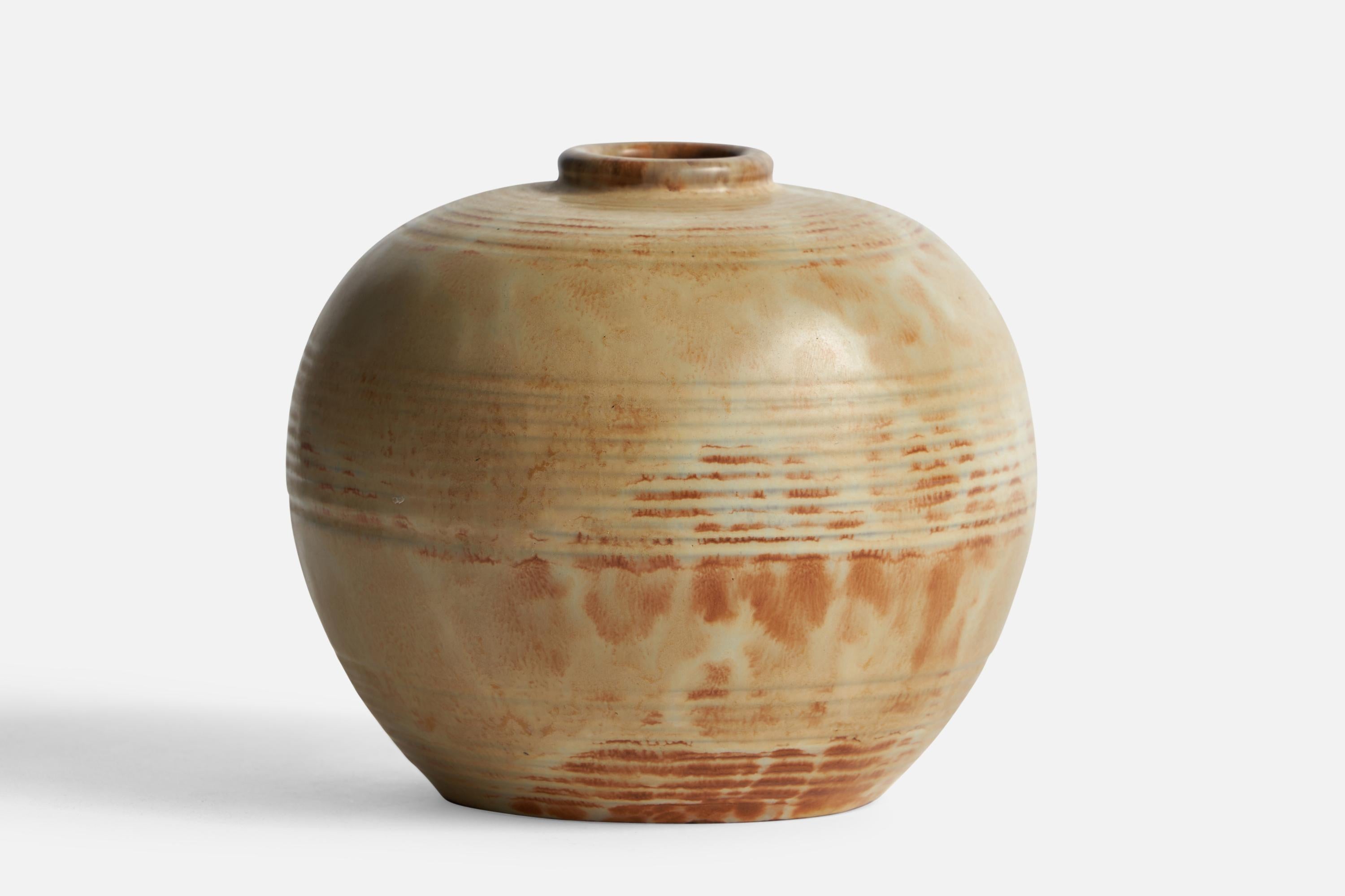 Anna-Lisa Thomson, Vase, Steingut, Schweden, 1930er Jahre (Skandinavische Moderne) im Angebot