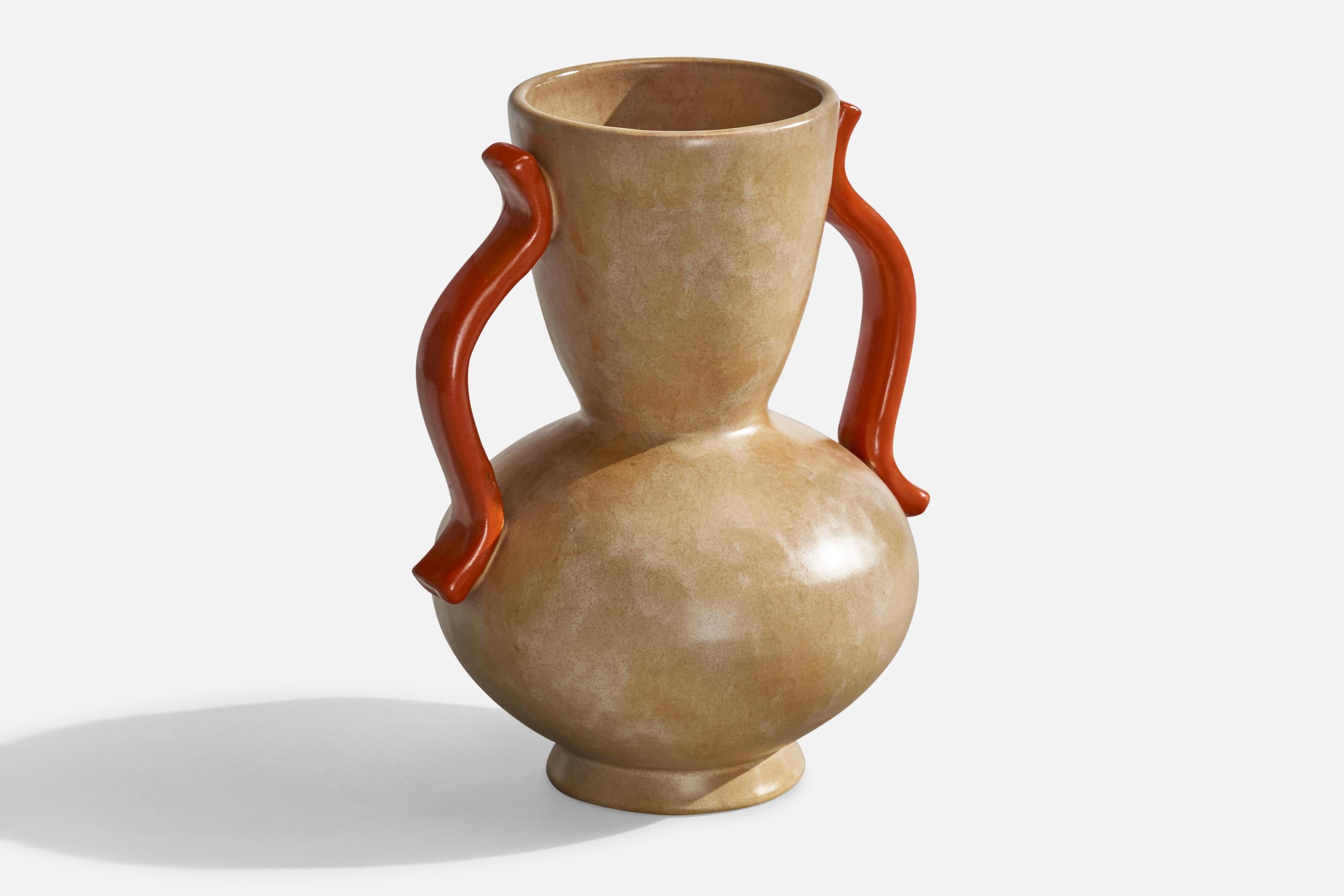 Scandinavo moderno Anna-Lisa Thomson, Vaso, Terracotta, Svezia, anni '1930 in vendita