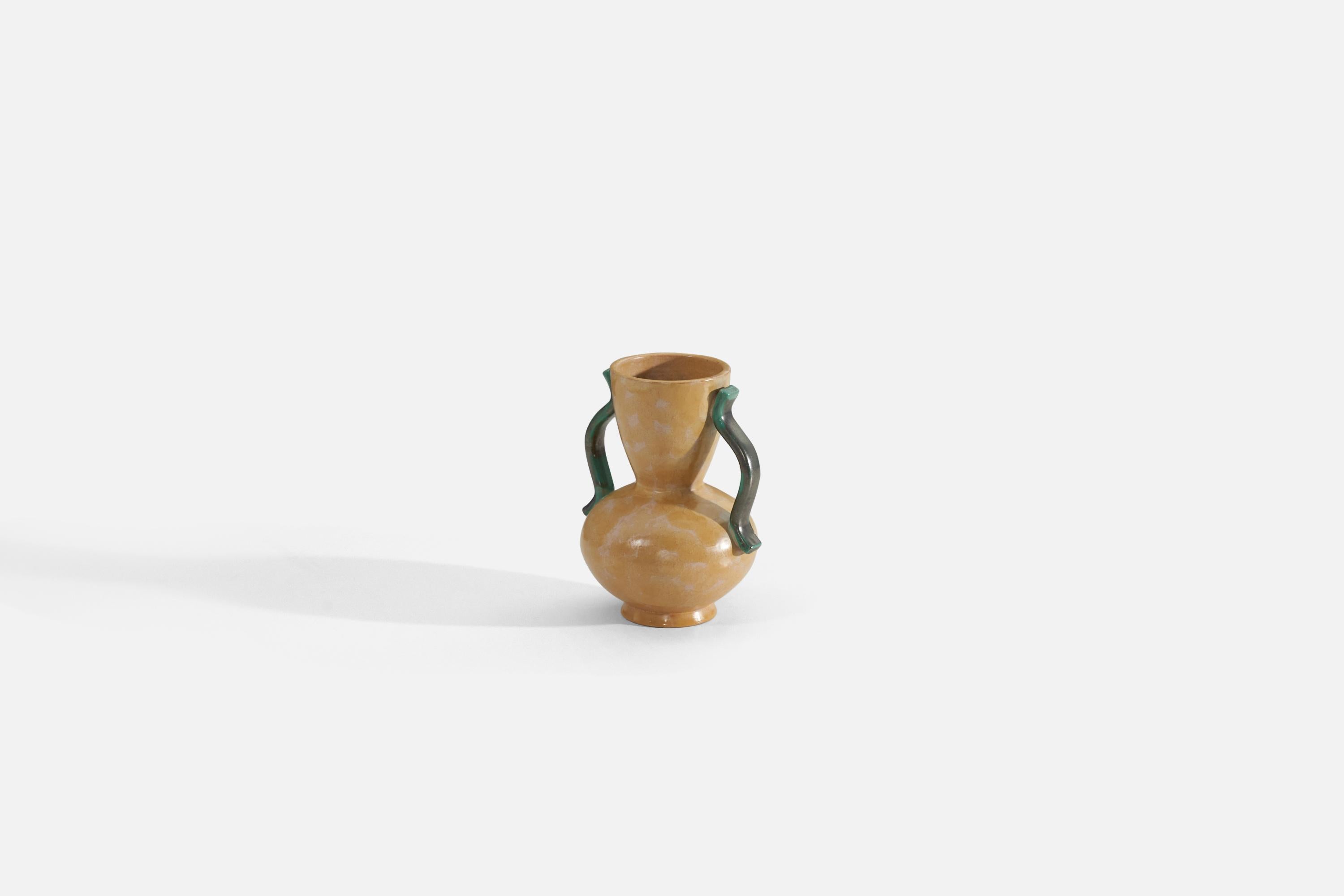 Organic Modern Anna-Lisa Thomson, Vase, Glazed Earthenware, Upsala-Ekeby Sweden 1940s