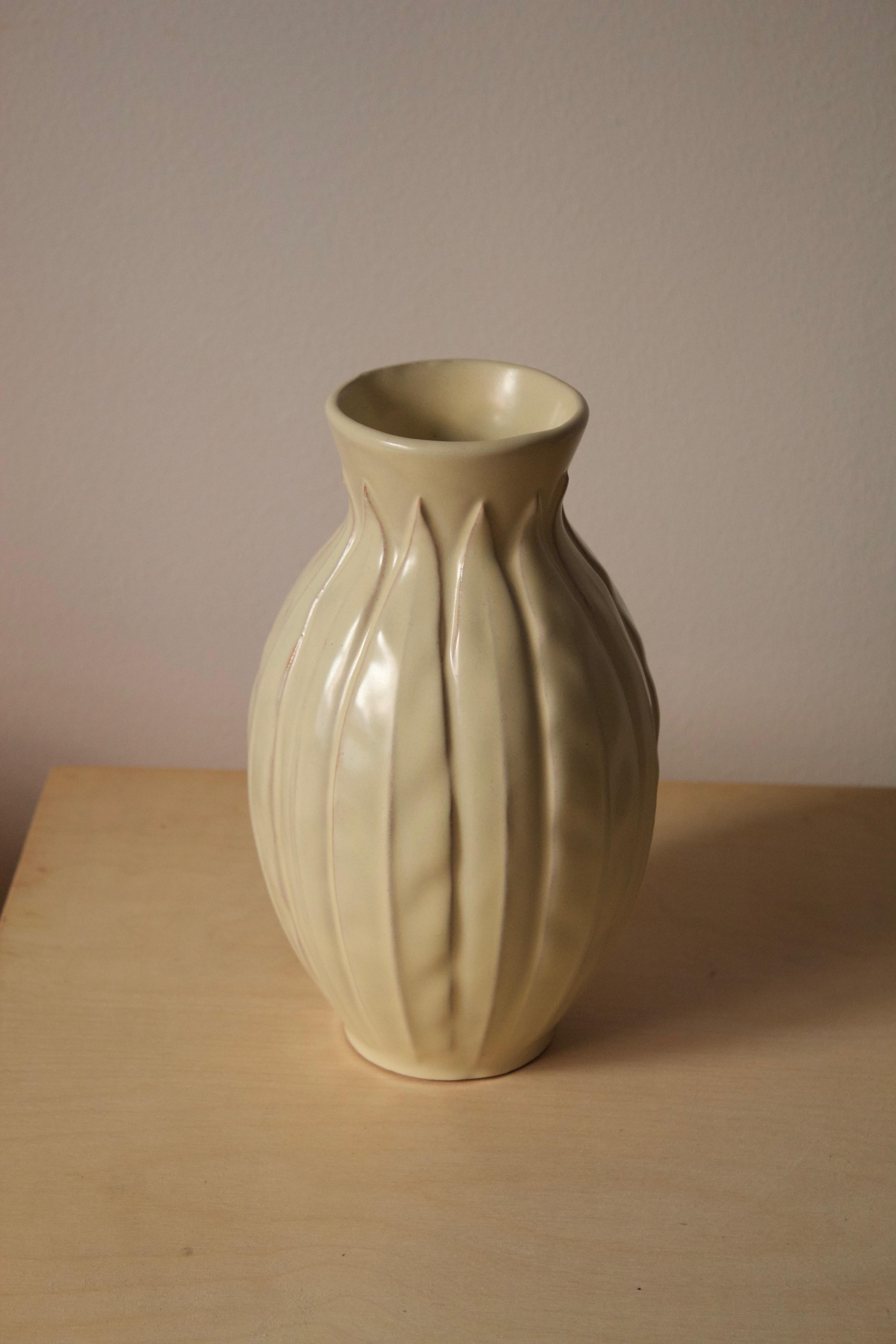 Swedish Anna-Lisa Thomson, Vase, Glazed Stoneware, Upsala-Ekeby Sweden, 1940s