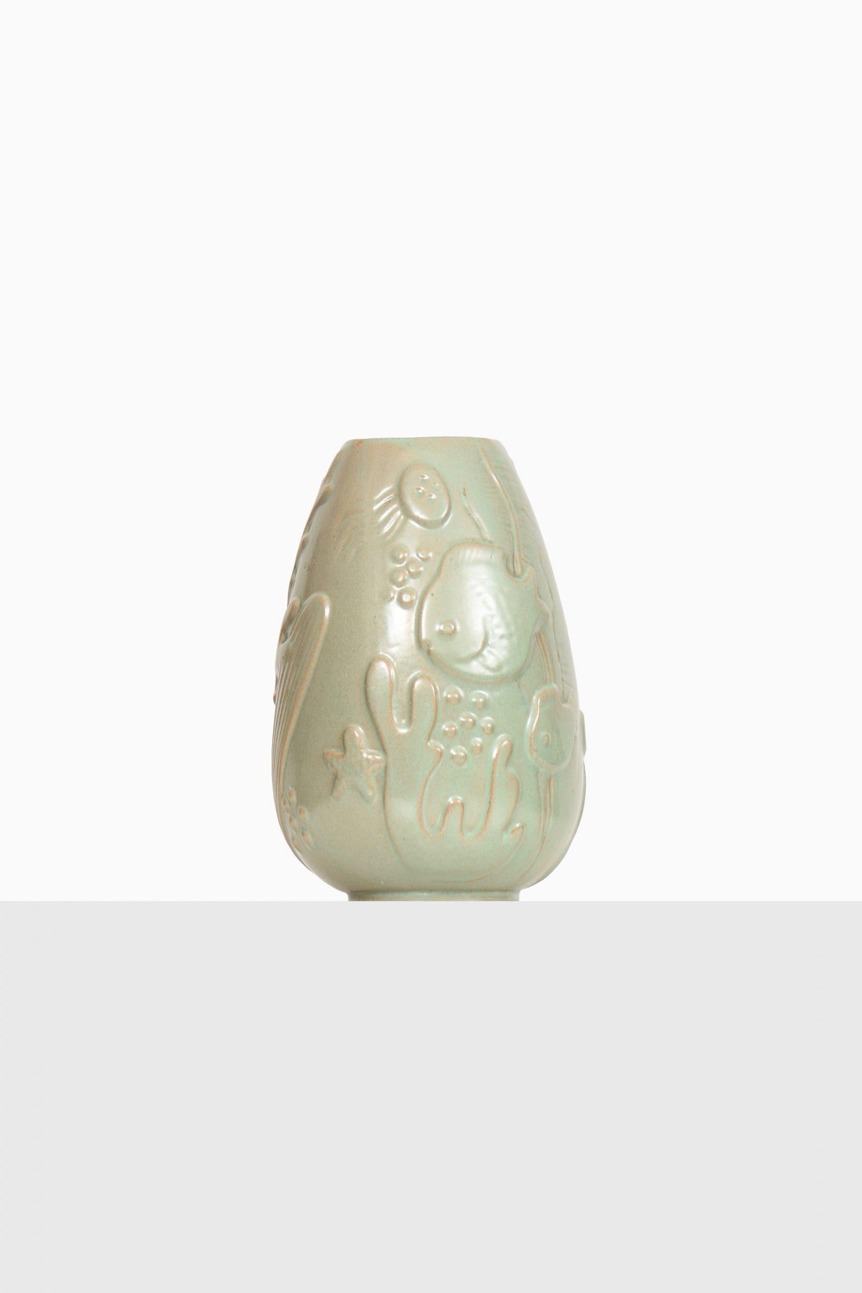 Rare ceramic vase designed by Anna-Lisa Thomson. Produced by Upsala Ekeby in Sweden.