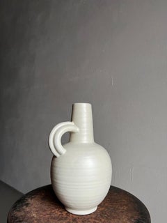 Anna-Lisa Thomson White Ceramic Jug Vase for Upsala Ekeby, 1930s