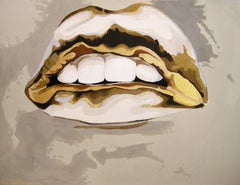 Kiss: Zeitgenössisches figuratives Gemälde aus Acryl auf Leinwand von Anna Malikowska