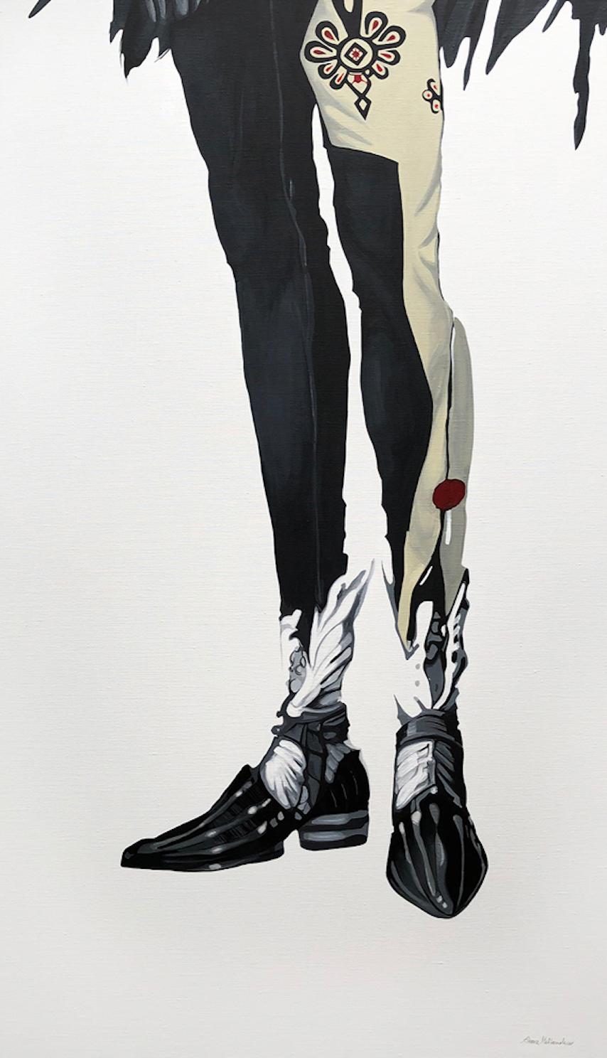 Figurative Painting di Anna Malikowska - "Up".    Pittura ad olio figurativa contemporanea