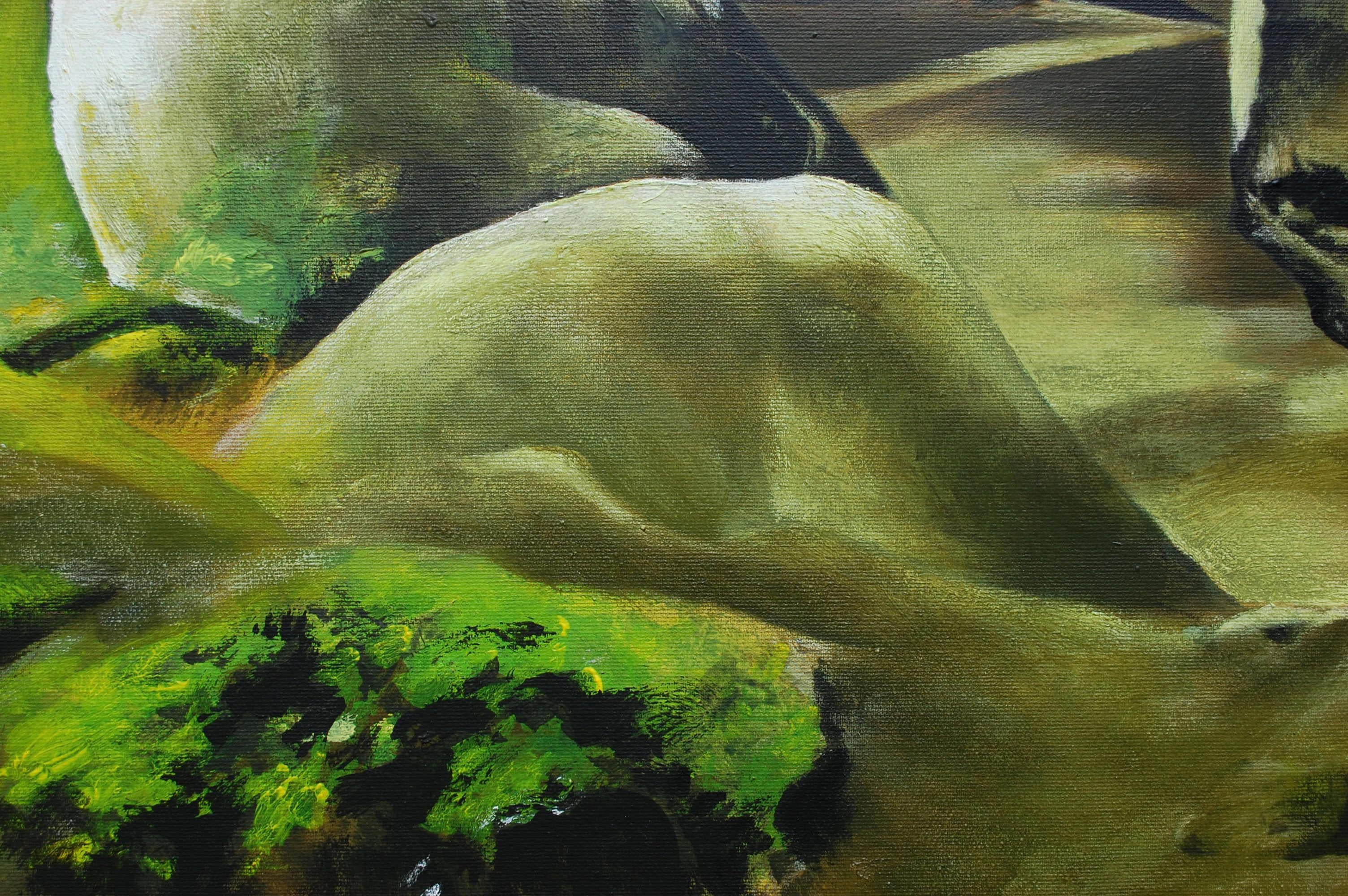 Rocks - Peinture figurative contemporaine de nature, grand format 4