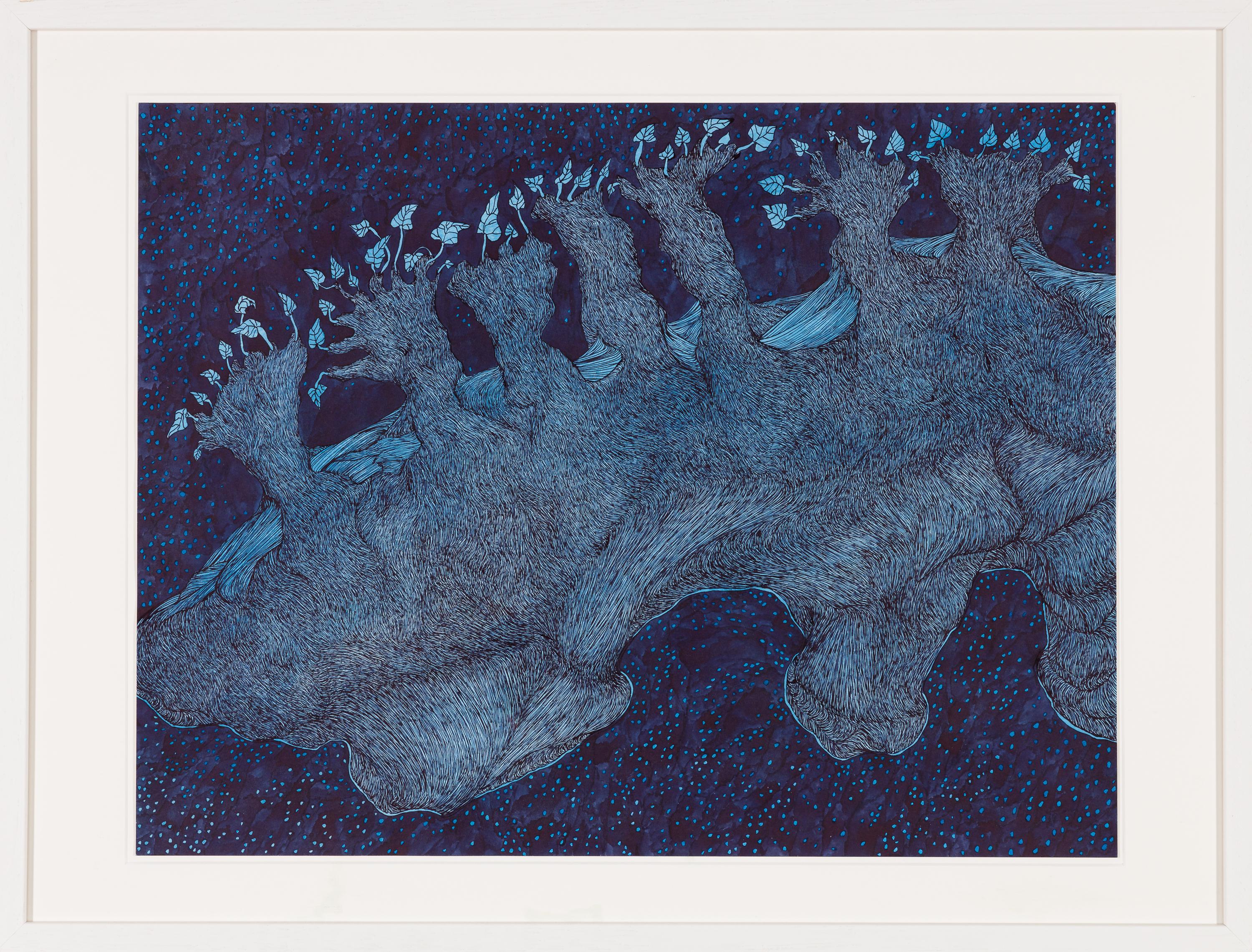 Der Mond ist eine fliegende Insel - Painting by Anna Maria Brandstätter