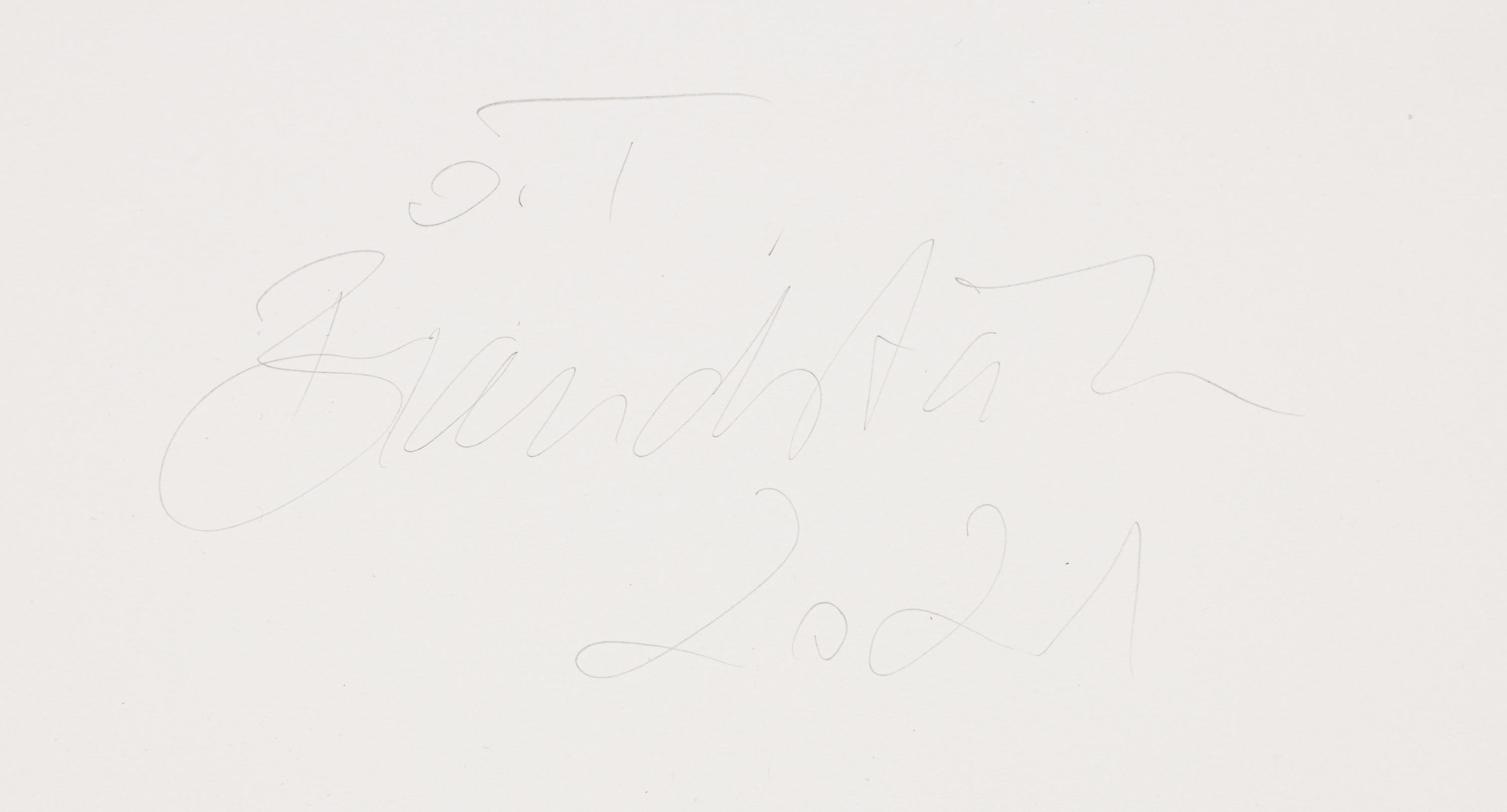 Der Mond ist eine fliegende Insel - Purple Abstract Painting by Anna Maria Brandstätter